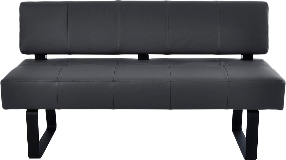 Polsterbank K+W KOMFORT & WOHNEN "Spider II", schwarz (schwarz 81, schwarz), B:160cm H:88cm T:67cm, Sitzbänke, Polsterbank, Sitzsteppung, bequem durch Sandwichbauweise, Metallkufe in schwarz 2