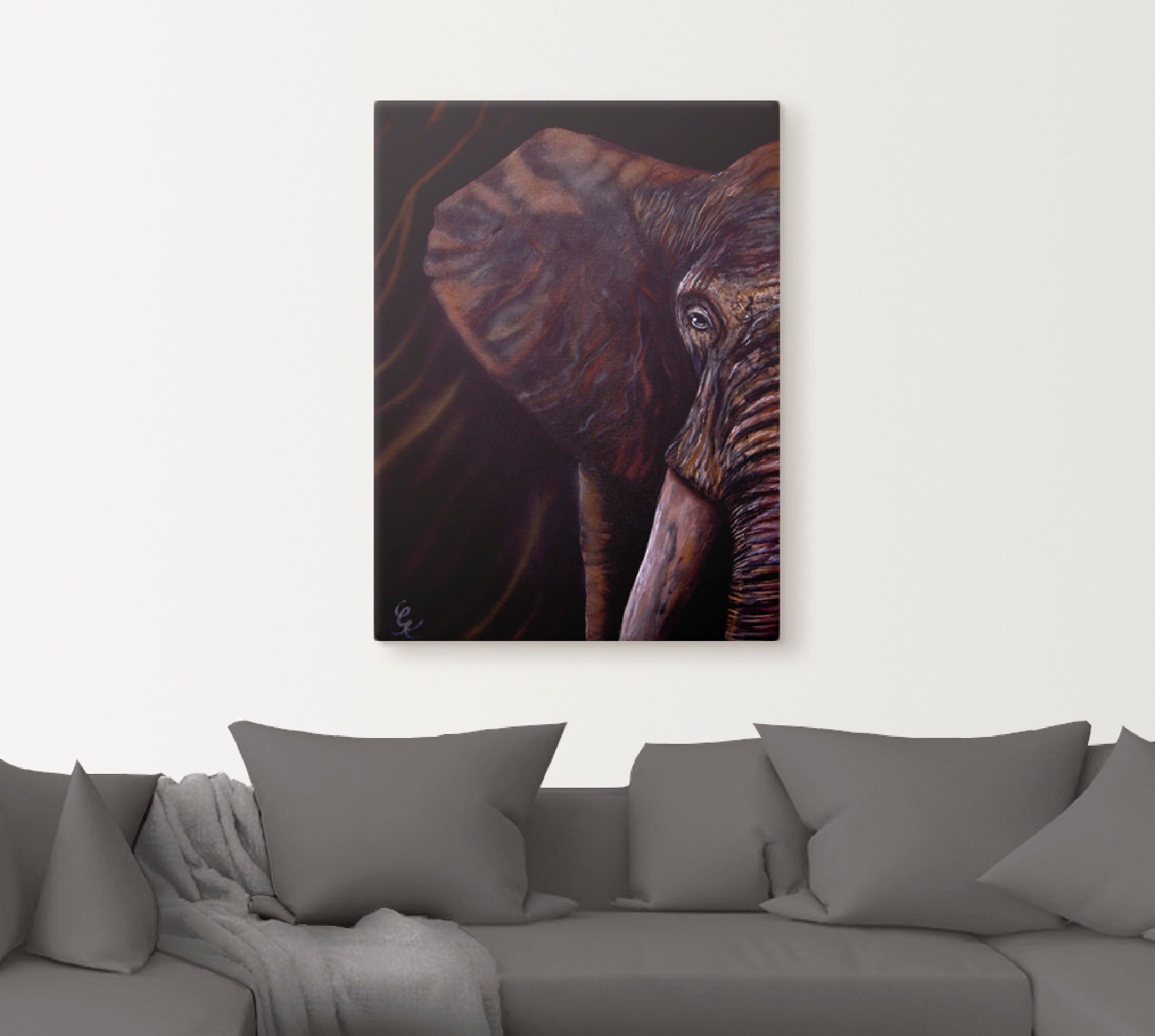 Artland Leinwandbild »Elefant«, Wildtiere, (1 St.), auf Keilrahmen gespannt