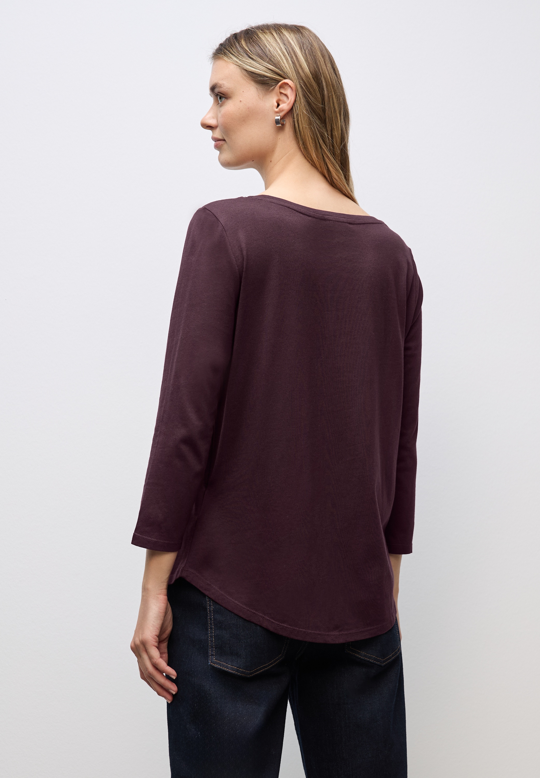 STREET ONE Langarmshirt in Unifarbe