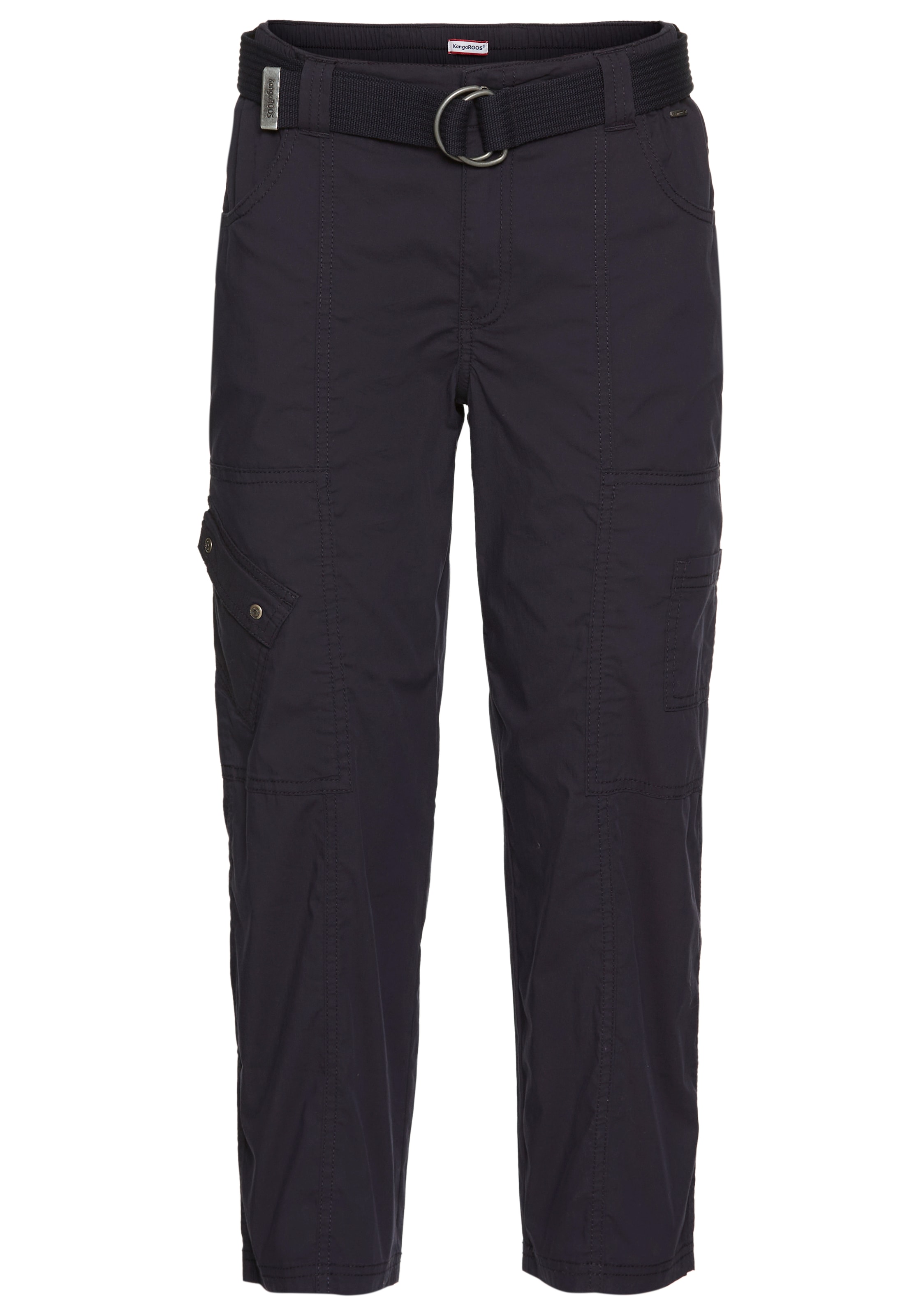 KangaROOS Caprihose, (2 tlg., mit abnehmbarem Gürtel), mit seitlich aufgesetzten Taschen