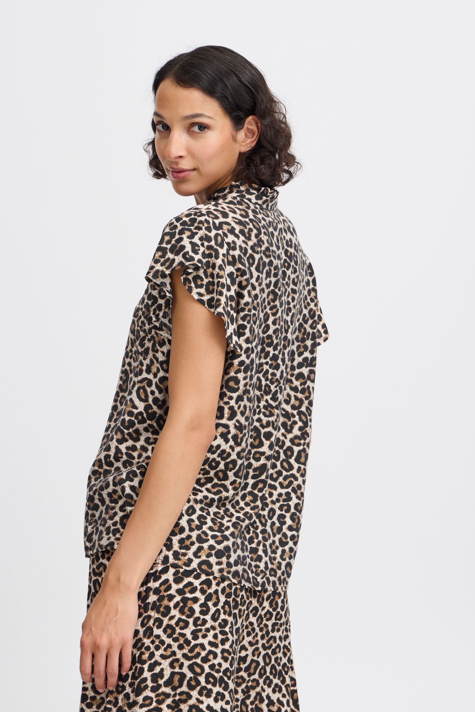 b.young Kurzarmbluse »Kurzarmbluse BYHINVA LEOPARD BLOUSE 2 -«
