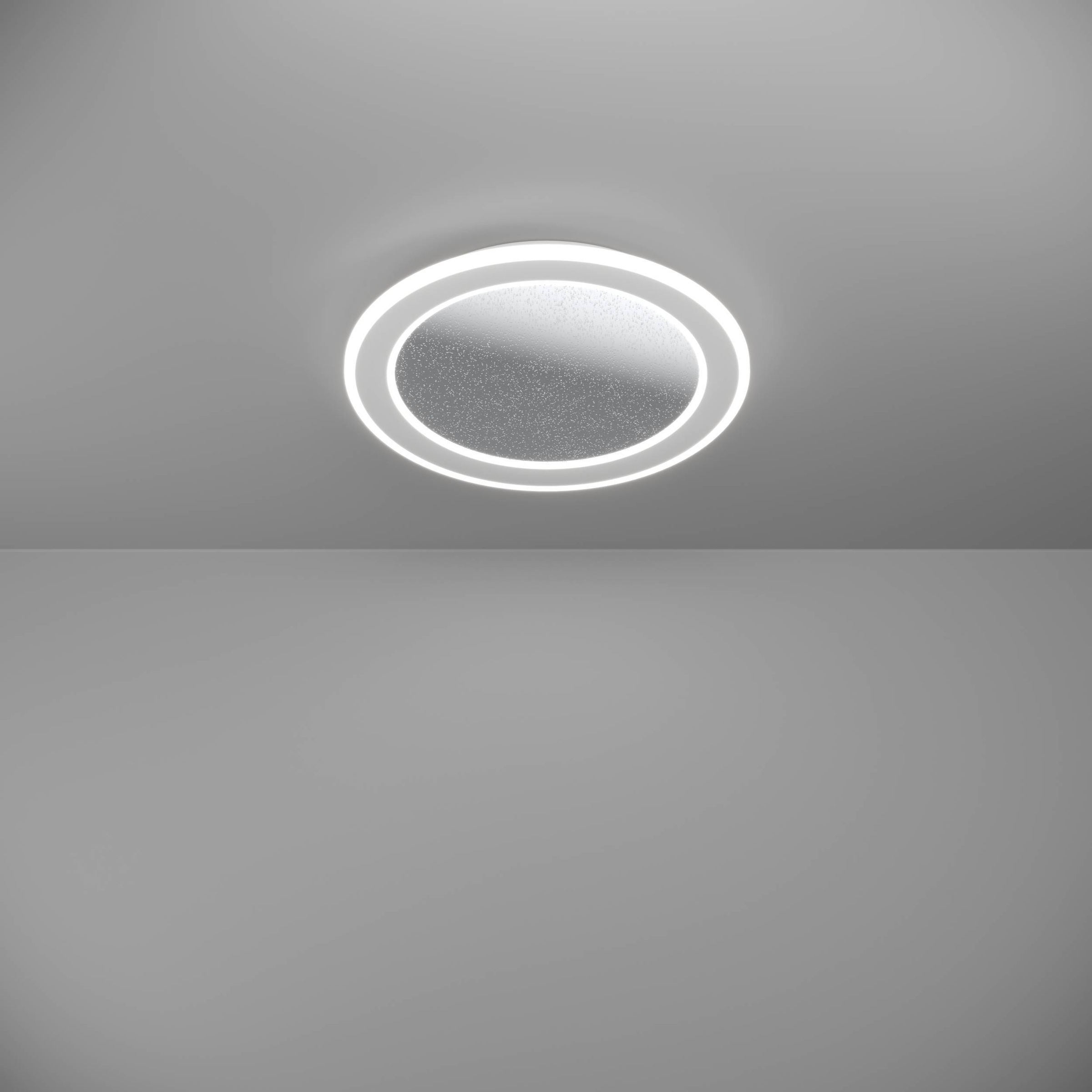 EGLO Deckenleuchte »Macchoni Deckenlampe, Kristall Deckenleuchte mit Fernbedienung, Lampe« LED-Modul 1 Stk. Kaltweiß | Neutralweiß | Warmweiß Wand-/Deckenleuchte - H5 x Ø38 cm - weiß - 20W inkl.