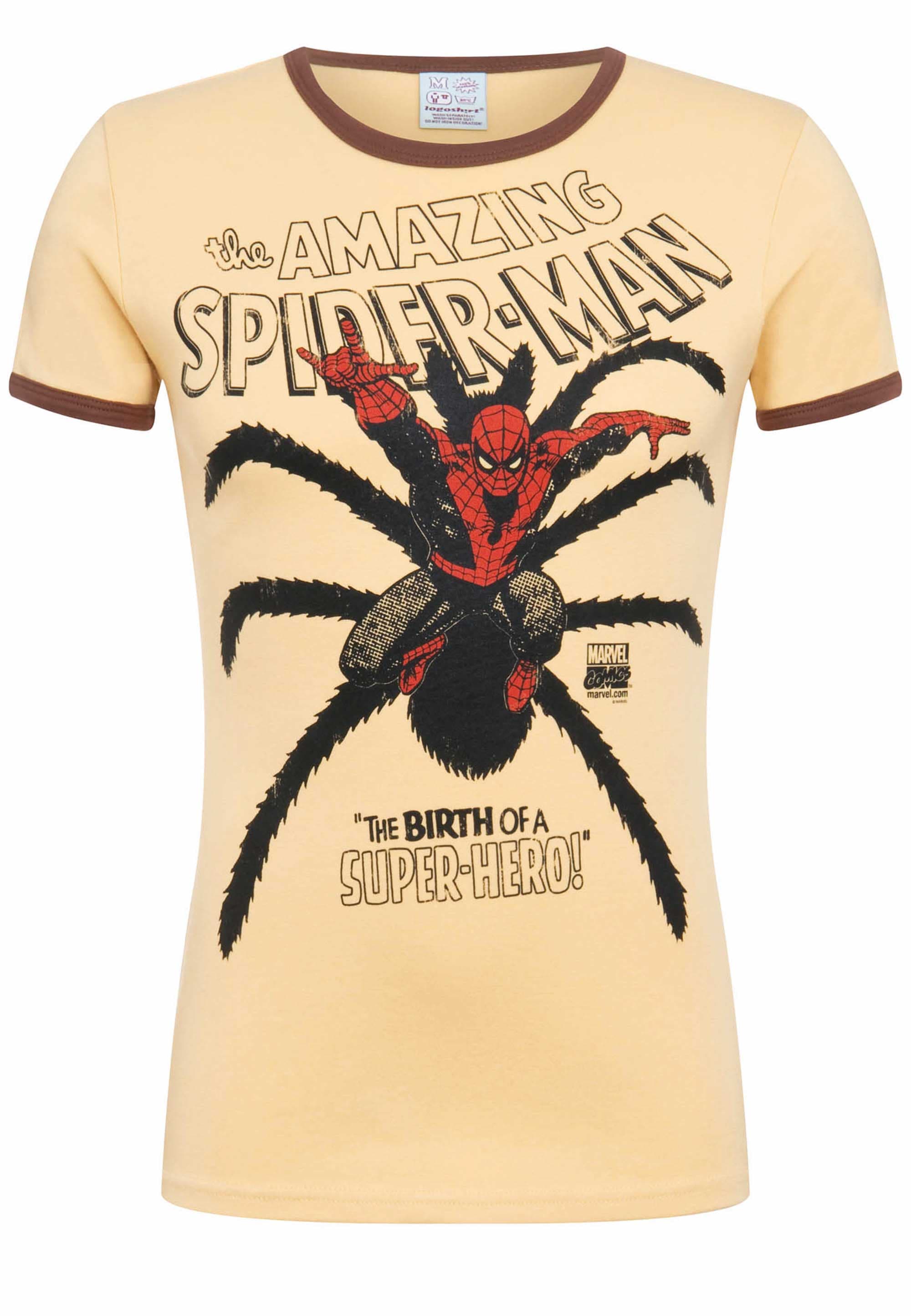 LOGOSHIRT T-Shirt »Spider-Man«, mit farblich Bündchen BAUR ▷ | abgesetzten für