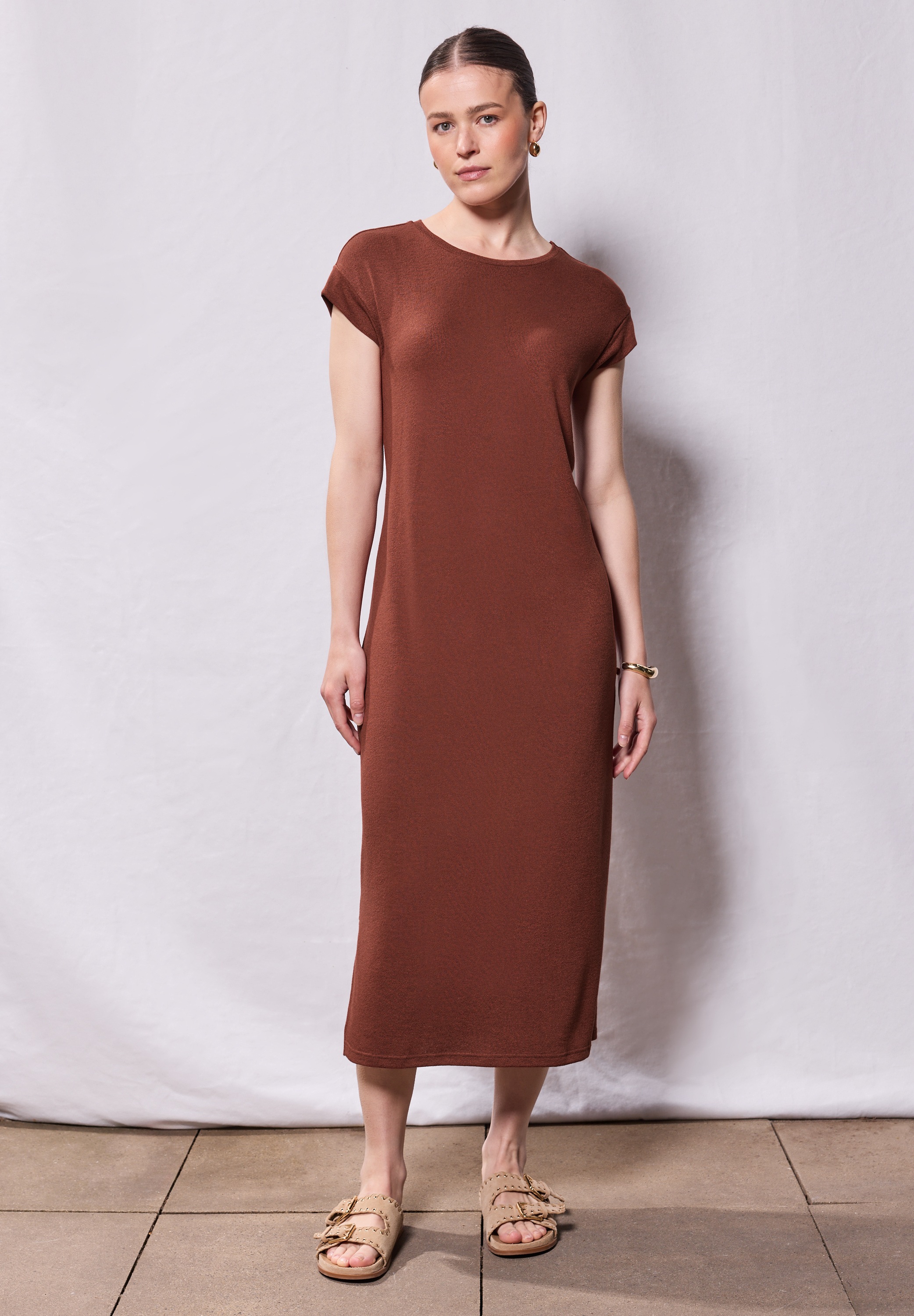 STREET ONE STUDIO Midikleid Ohne Taschen mit Rundhalsausschnitt günstig online kaufen