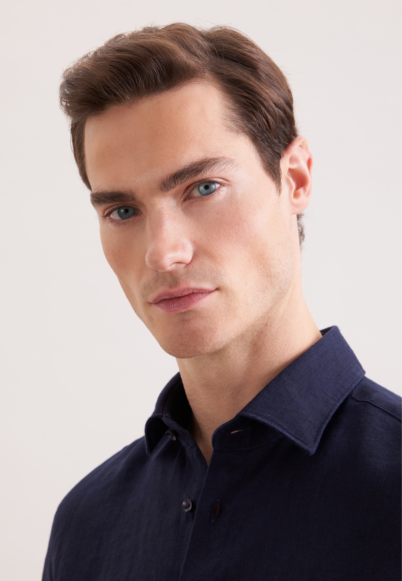 Thumbnail - seidensticker Leinenhemd "Schwarze Rose" Slim 1/1 Kentkragen Uni