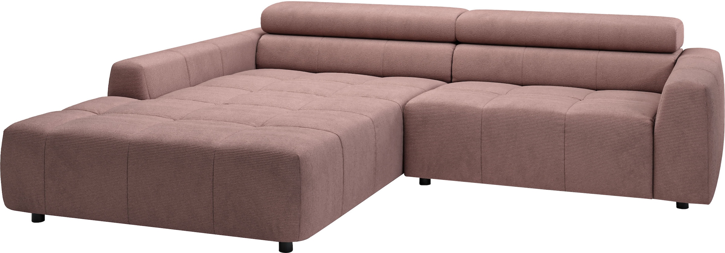 3C Candy Ecksofa »Denver auch mit Cord- und Easy care-Bezug, Kopfteilverstellung L-Form«, wahlweise. mit motorischer Sitztiefenverstellung