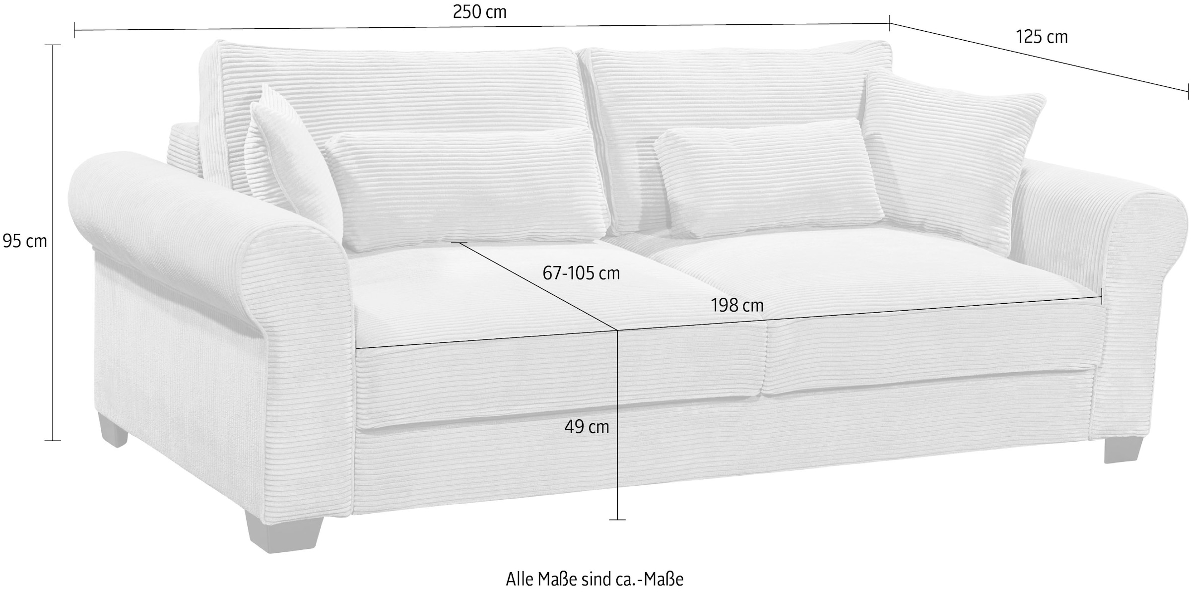 ED EXCITING DESIGN Schlafsofa »Angelina«, frei im Raum stellbar, mit Bettkasten, mit Schlaffunktion