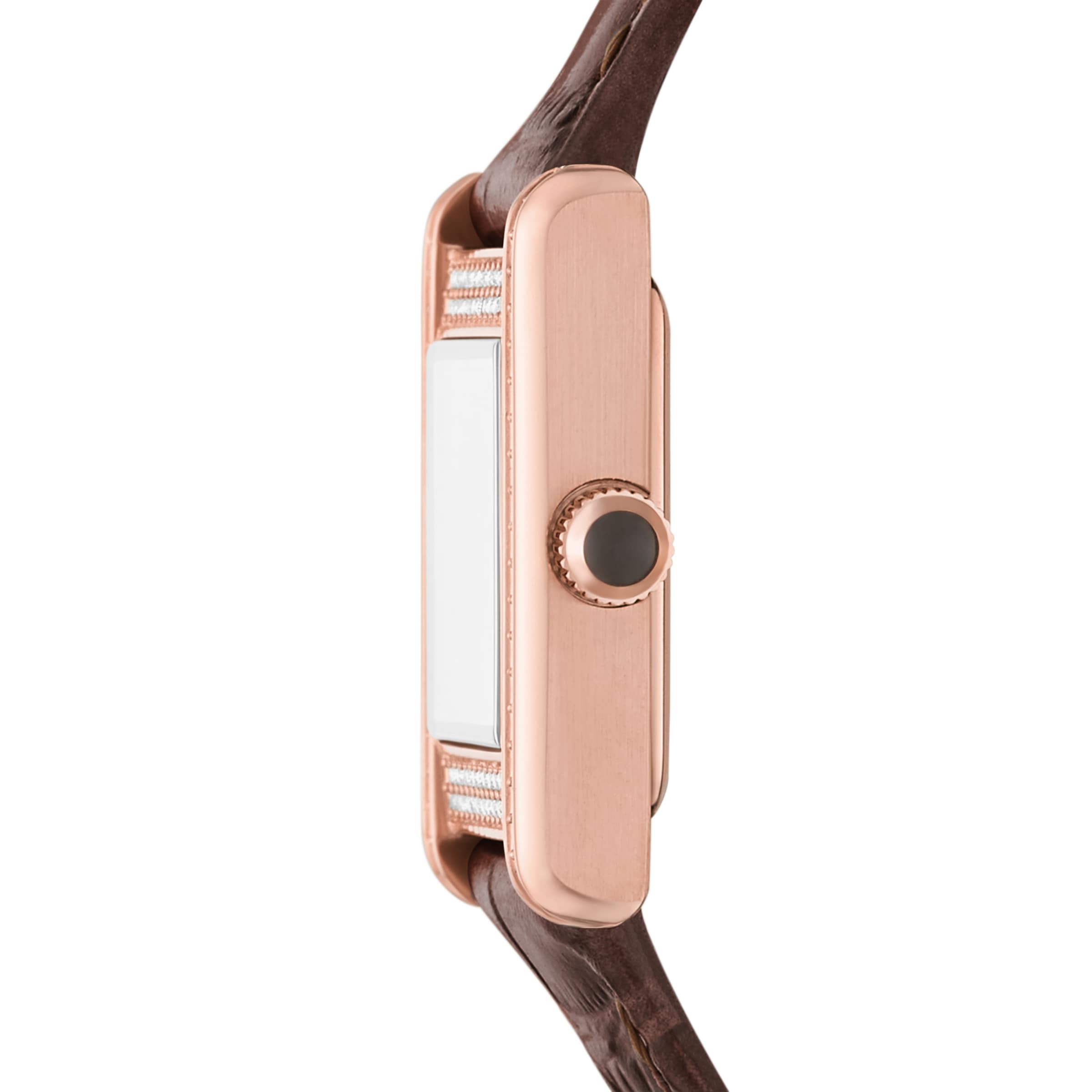 Emporio Armani Quarzuhr Armbanduhr, Damenuhr, Lederarmband, Ideal auch als Geschenk, analog