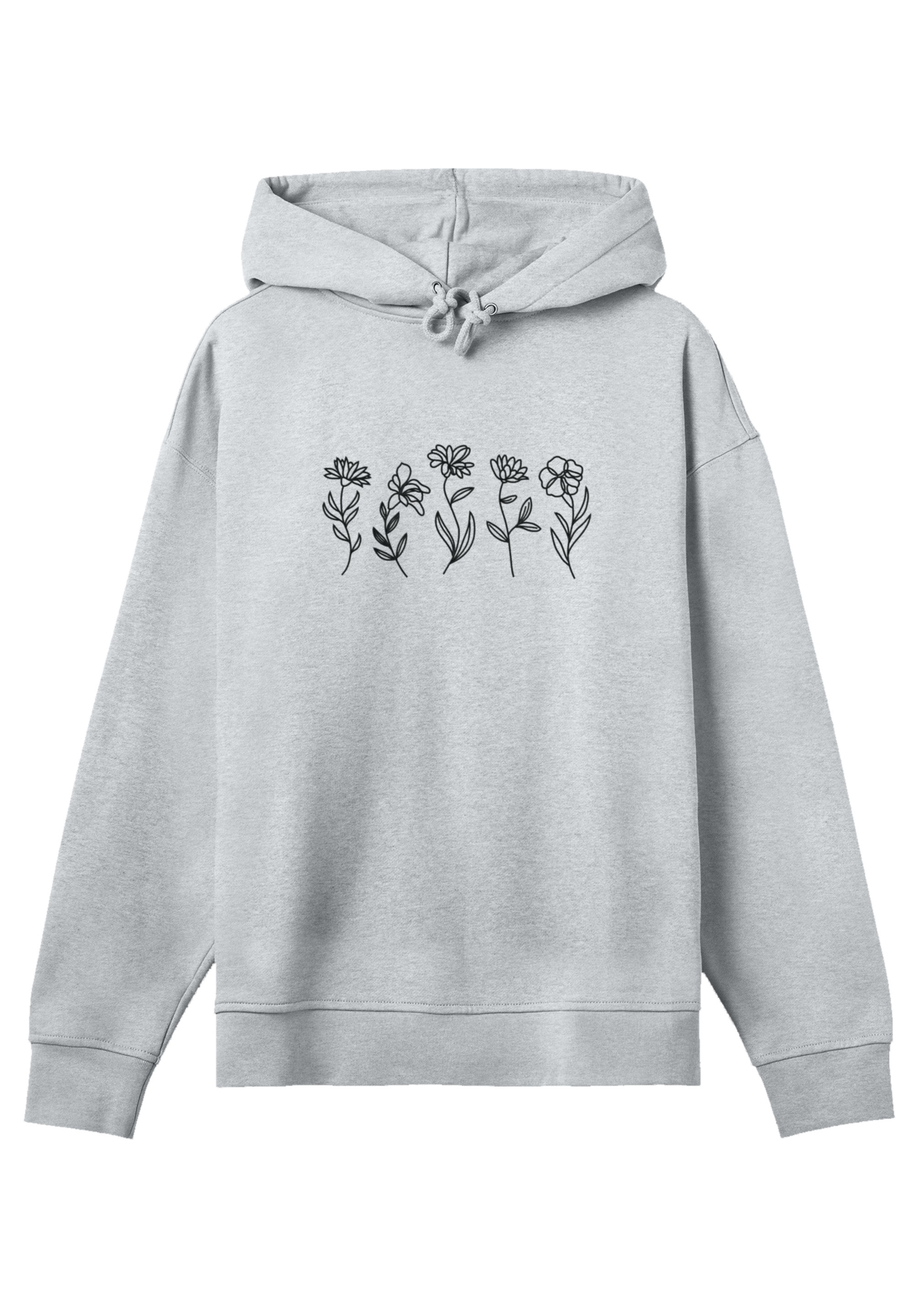 F4NT4STIC Kapuzenpullover »Wildflower Minimalistic Bestickt«, Premium Qualität