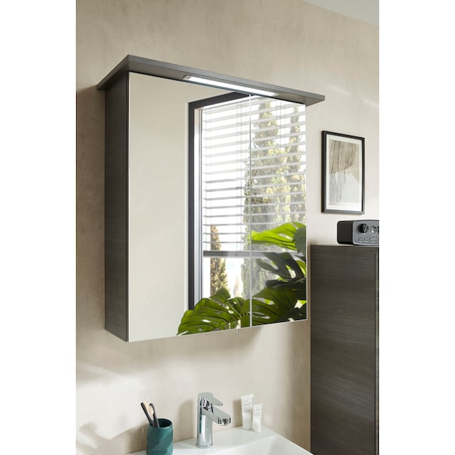 PELIPAL Spiegelschrank »Quickset 328«, Breite 60 cm, 2-türig, eingelassene  LED-Beleuchtung, Steckdosenbox | BAUR