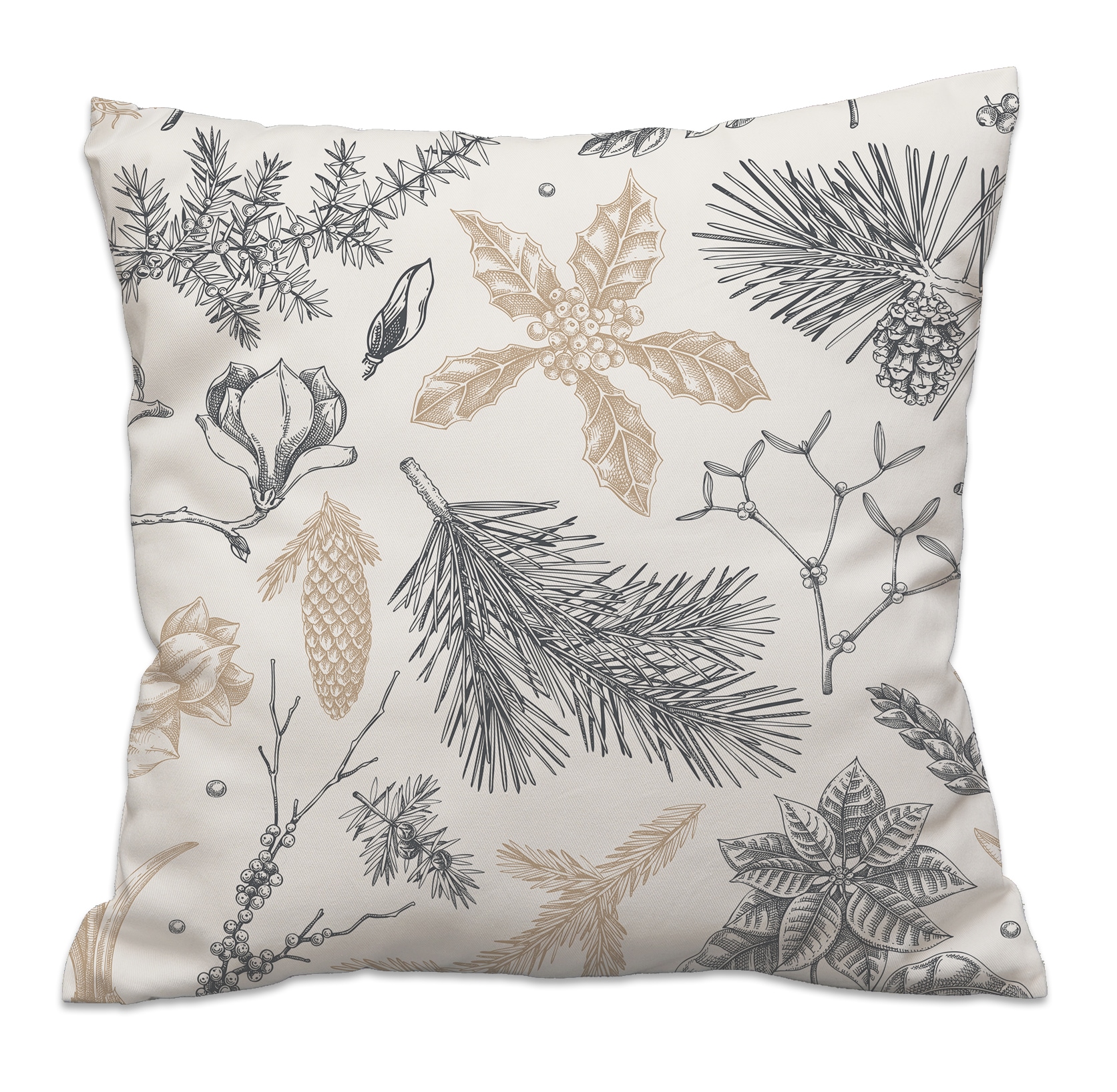 queence Dekokissen »Zweige« Dekokissen mit HD Premium Druck Weihnachten