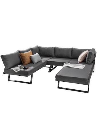 Gartenlounge-Set »MANHATTAN«, (Set, 13 tlg.), Ecklounge, variabel, 1 Hocker/ Tisch...