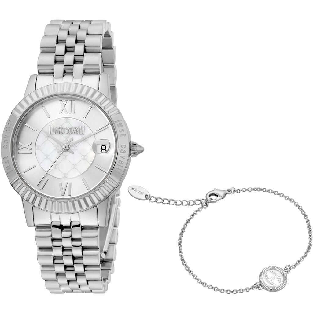 Just Cavalli Time Quarzuhr »Regali JC1L171M0035« (Set 2 tlg. 2teiliges Set Uhr mit passendem Schmuckarmband) Just Cavalli Time Quarzuhr »Regali JC1L171M0035« (Set 2 tlg. 2teiliges Set Uhr mit passendem Schmuckarmband)