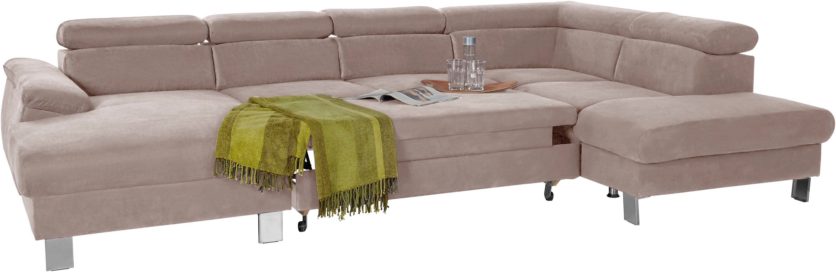 Thumbnail - COTTA Polstergarnitur "Komaris U-Form, B: 320 bzw. 100 cm (Set: Wohnlandschaft & Hocker)" Set, mit Kopfteilverstellung, ...