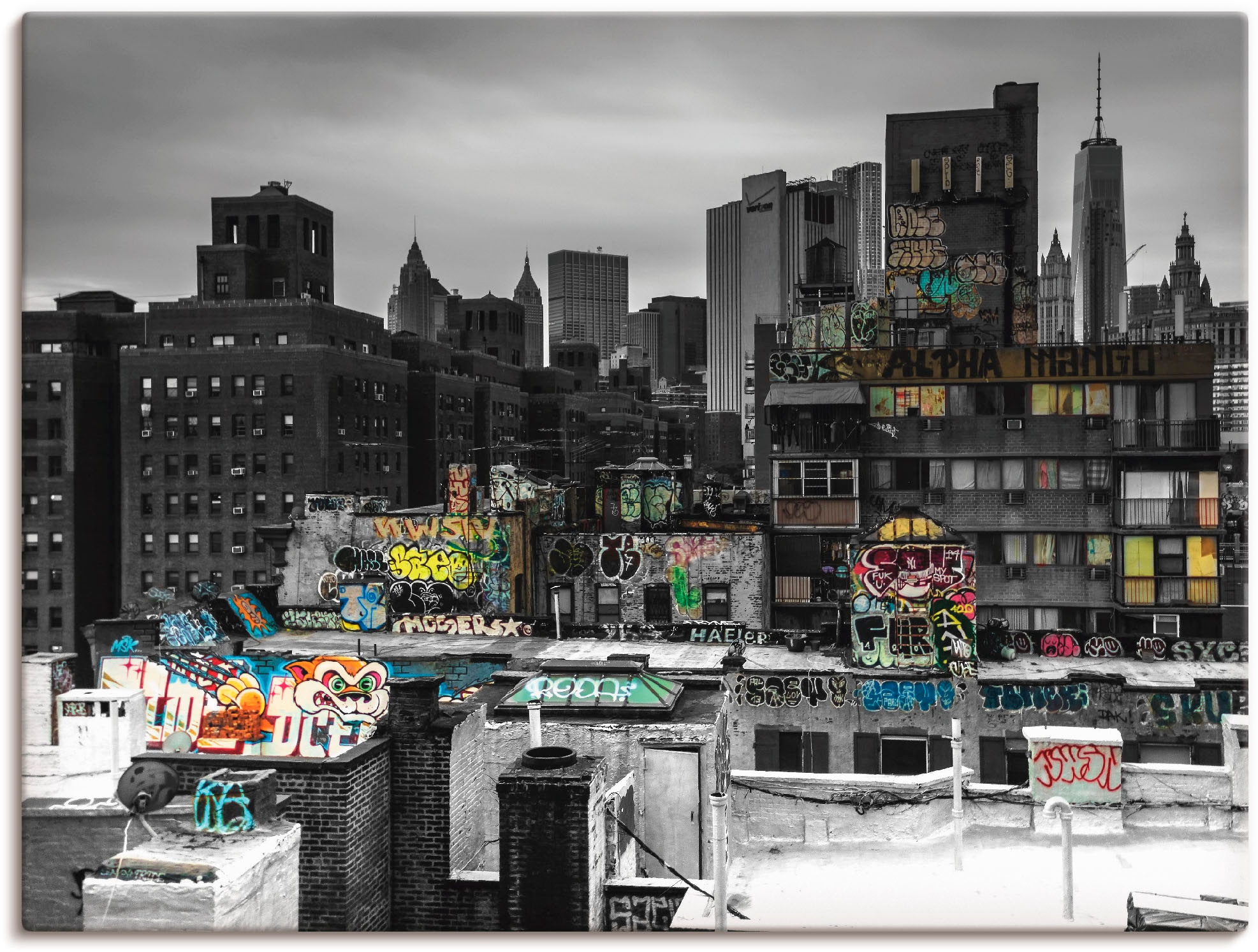 Artland Wandbild "Graffiti in New York", Amerika, (1 St.), als Leinwandbild, Poster in verschied. Größen
