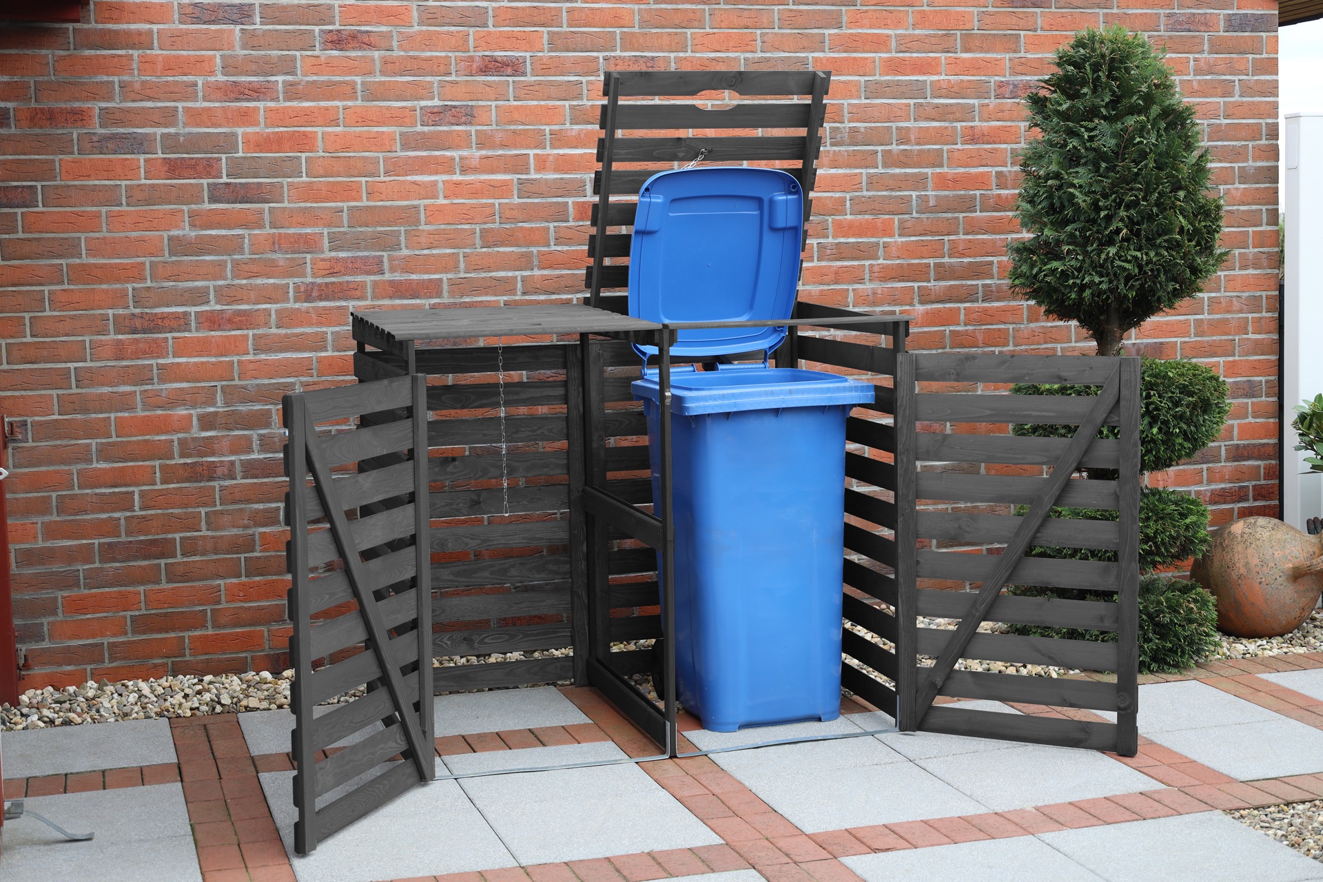 PROMADINO Vario V Garbage Bin Box Anthracite 148cm 3