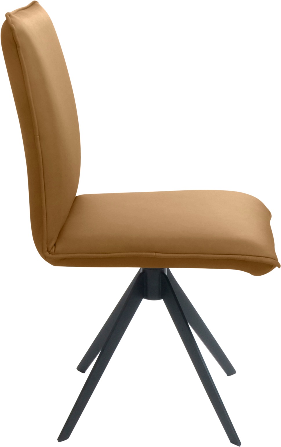 K+W Komfort & Wohnen Drehstuhl, Leder, Blitzdrehkreuz und Rückholfunktion, dekorativer 12mm Biese