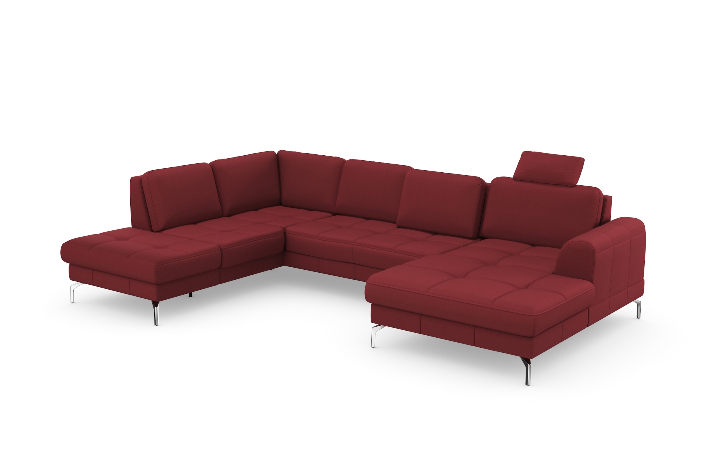 sit&more Wohnlandschaft »Bendigo U-Form« inklusive Sitztiefenverstellung, Bodenfreiheit 15 cm, in 2 Fußfarben