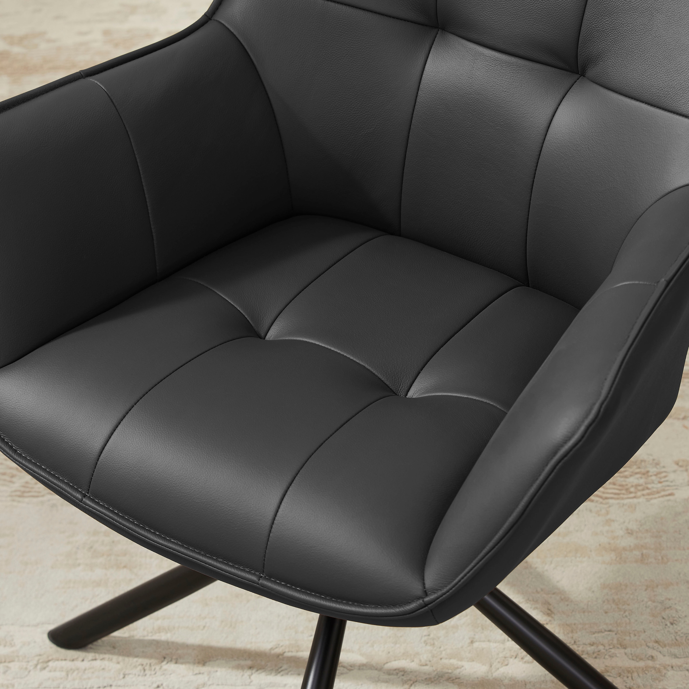 OTTO home Drehstuhl »Lika« (Set) 2 Stk.echtes Leder, 360° Drehfunktion, Steppnähte, Metallgestell