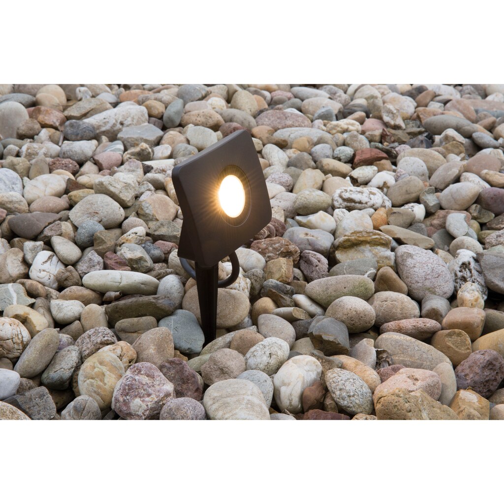 HEITRONIC LED Gartenstrahler »Bolton«, 1 flammig-flammig, Fluter, Spießleuchte,LED-Flutlicht, + Erdspieß und Zuleitung + Stecker