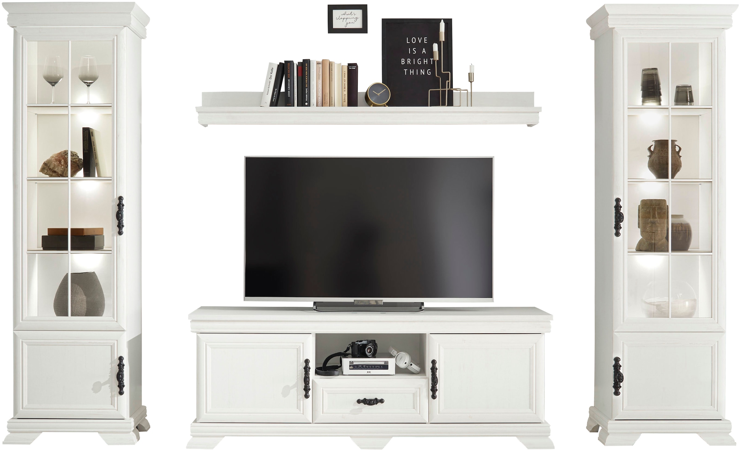 Home affaire Wohnwand "Royal" bestehend aus 2 Vitrinen, 1 Lowboard und 1 Wa günstig online kaufen