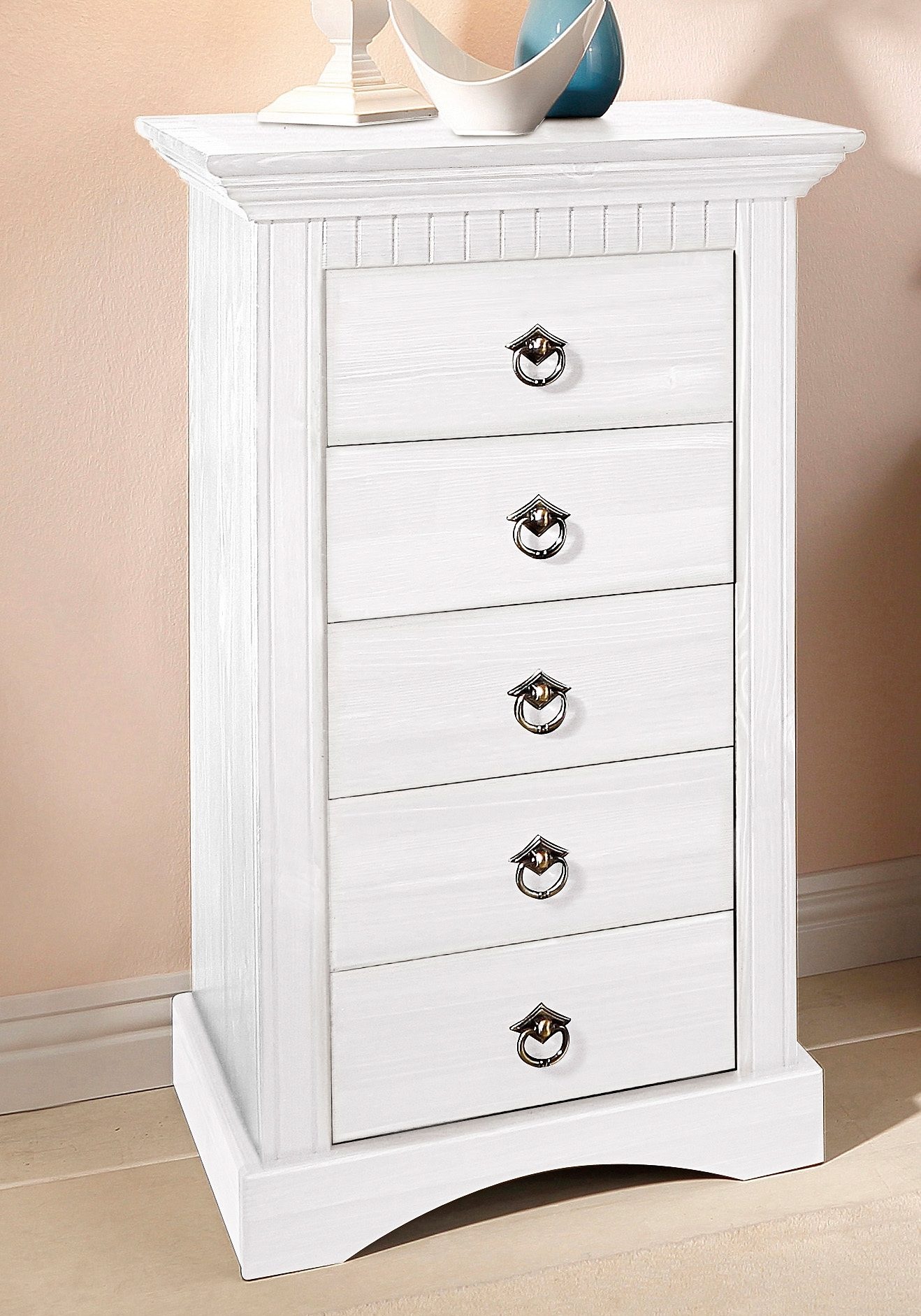 Home affaire Kommode "Rustic", Breite 48cm, aus massiver Kiefer, 5 Schublad günstig online kaufen