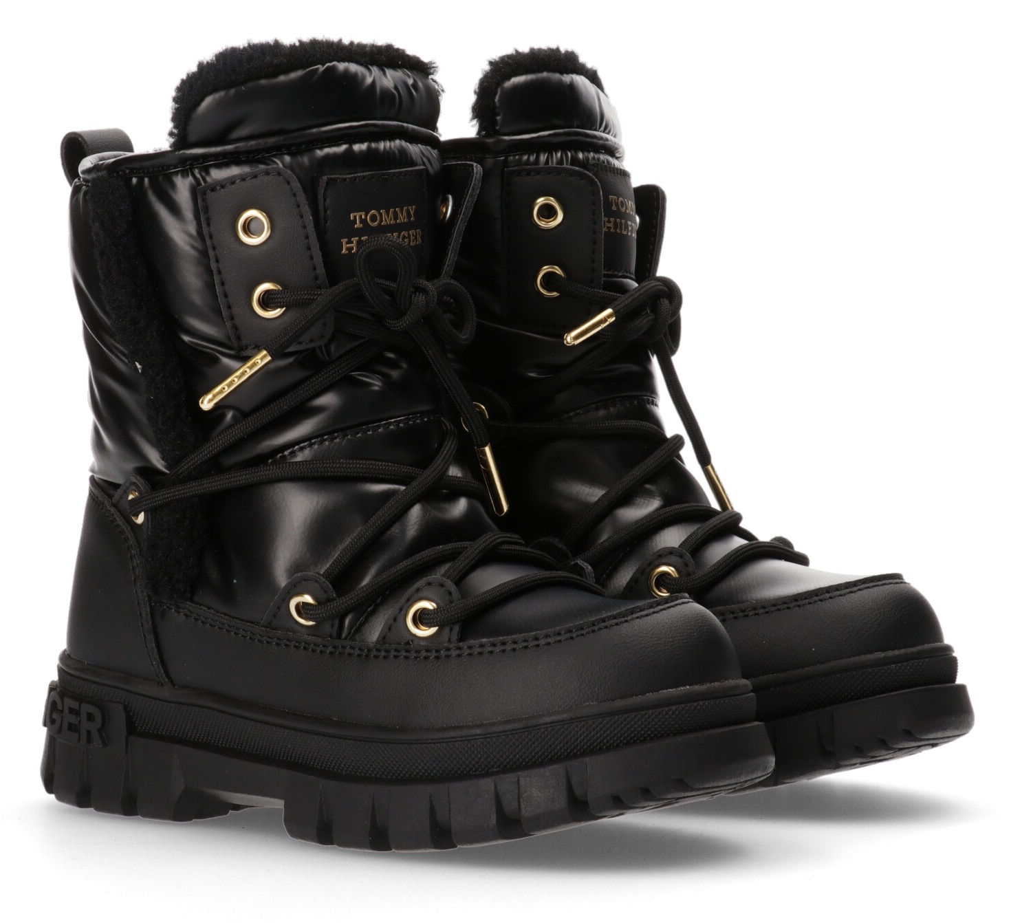 Tommy Hilfiger Snowboots, Winterboots, Plateaustiefel mit goldfarbenen Details