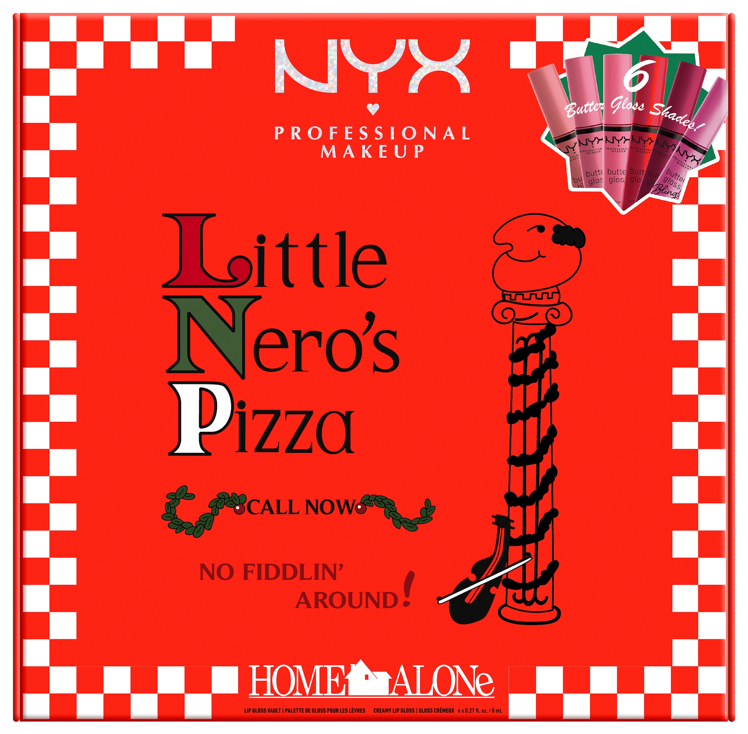 NYX Lipgloss-Set »Little Nero's Pizza«, (Spar-Set, 6 tlg.), Butterweiche Textur für geschmeidige, glänzende Lippen