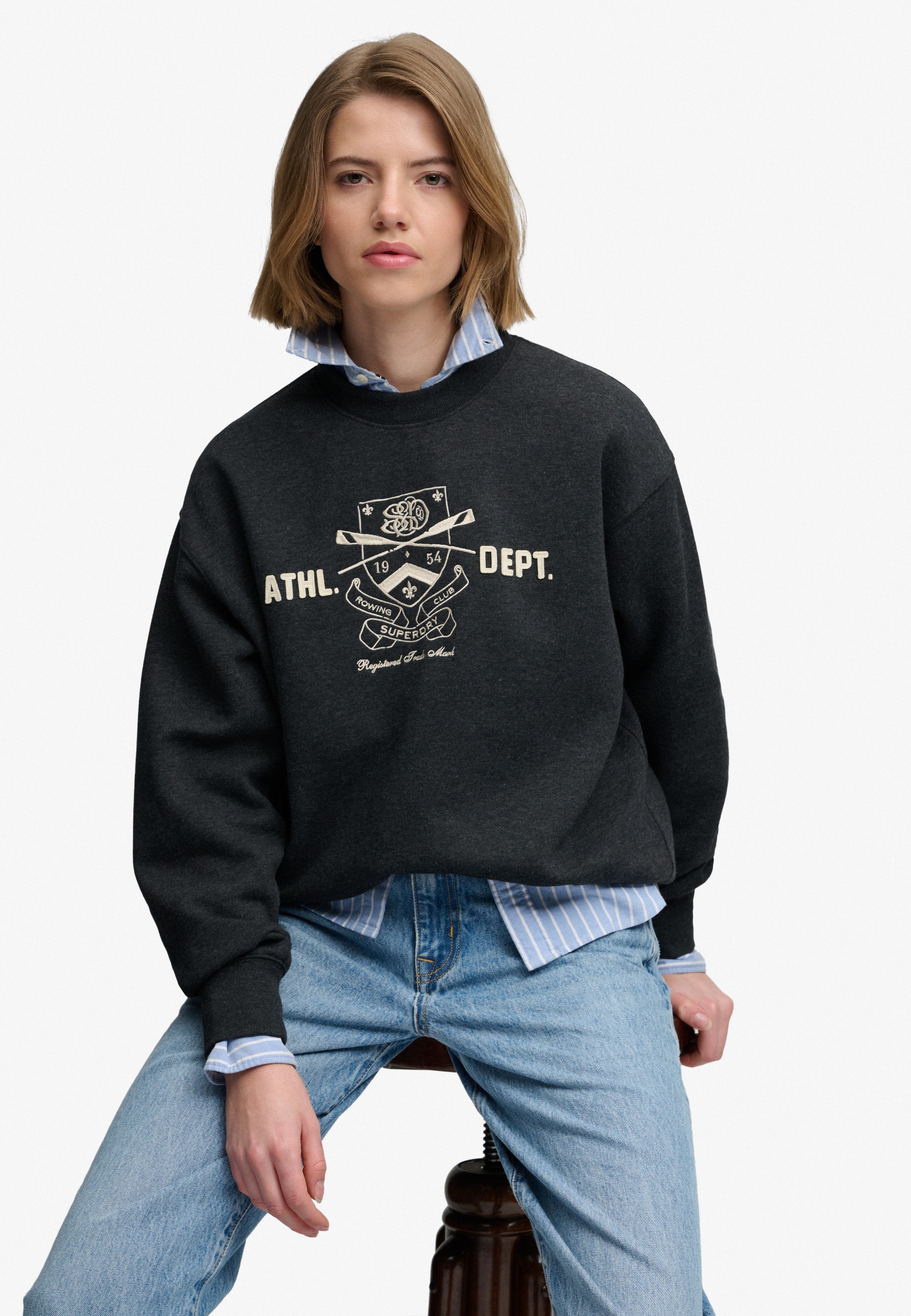 Superdry Sweatshirt »COUNTRY CLUB CREW«, Baumwollmischung, relaxed fit
