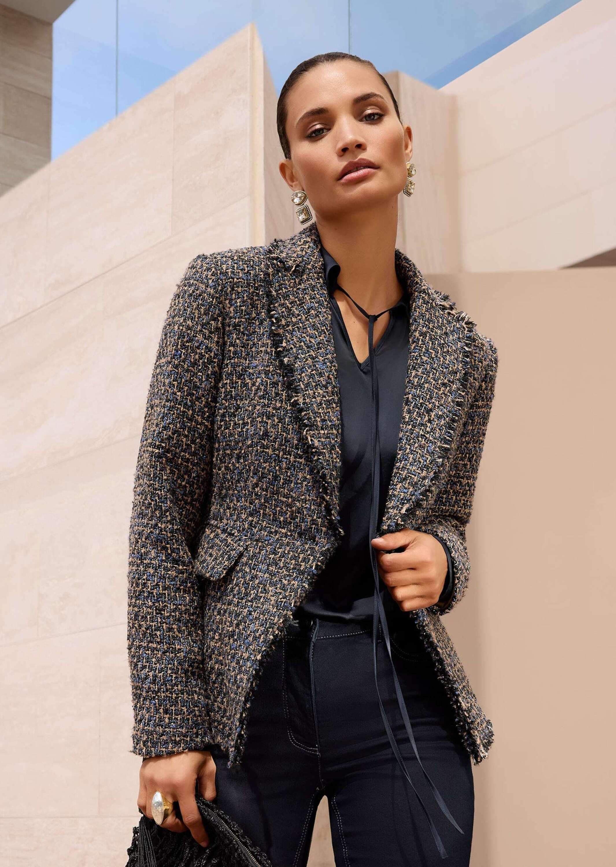 MADELEINE Jackenblazer »Blazer Tweedblazer mit Fransenkanten«