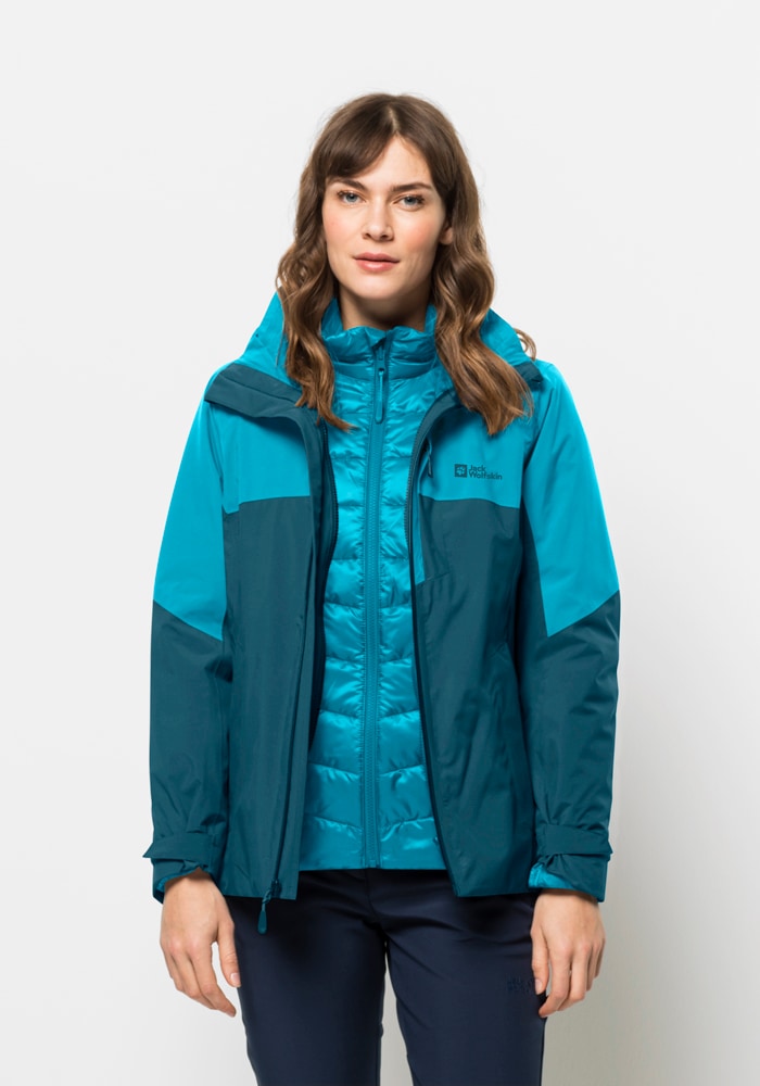 Jack Wolfskin 3-in-1-Funktionsjacke "FELDBERG 3IN1 JKT W", (2 teilig), mit Kapuze