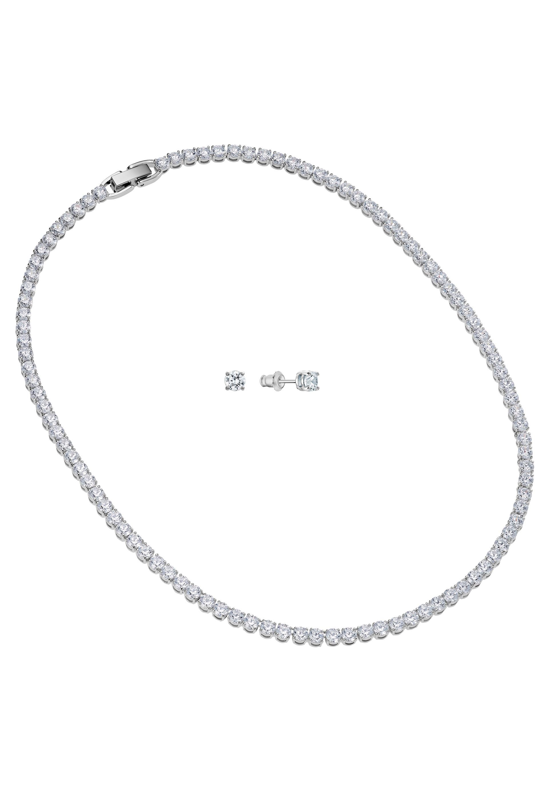 Swarovski Ohrring und Ketten Set »TENNIS DLX, 5506861«, (Set, 3 tlg