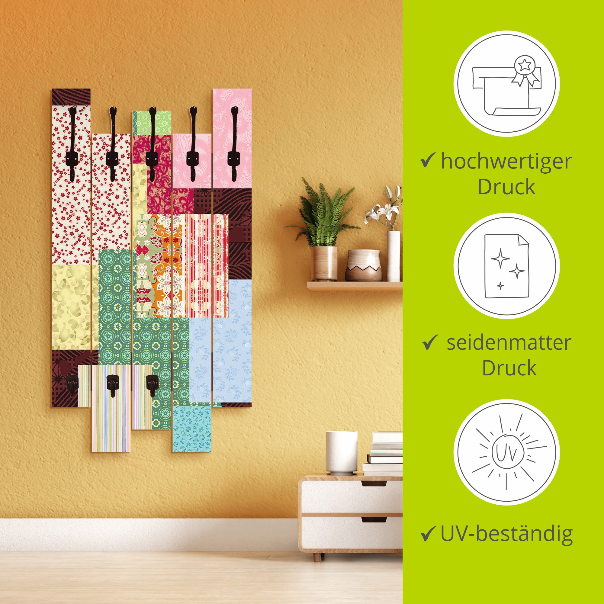 Artland Garderobenleiste »Patchwork Stil I«, teilmontiert