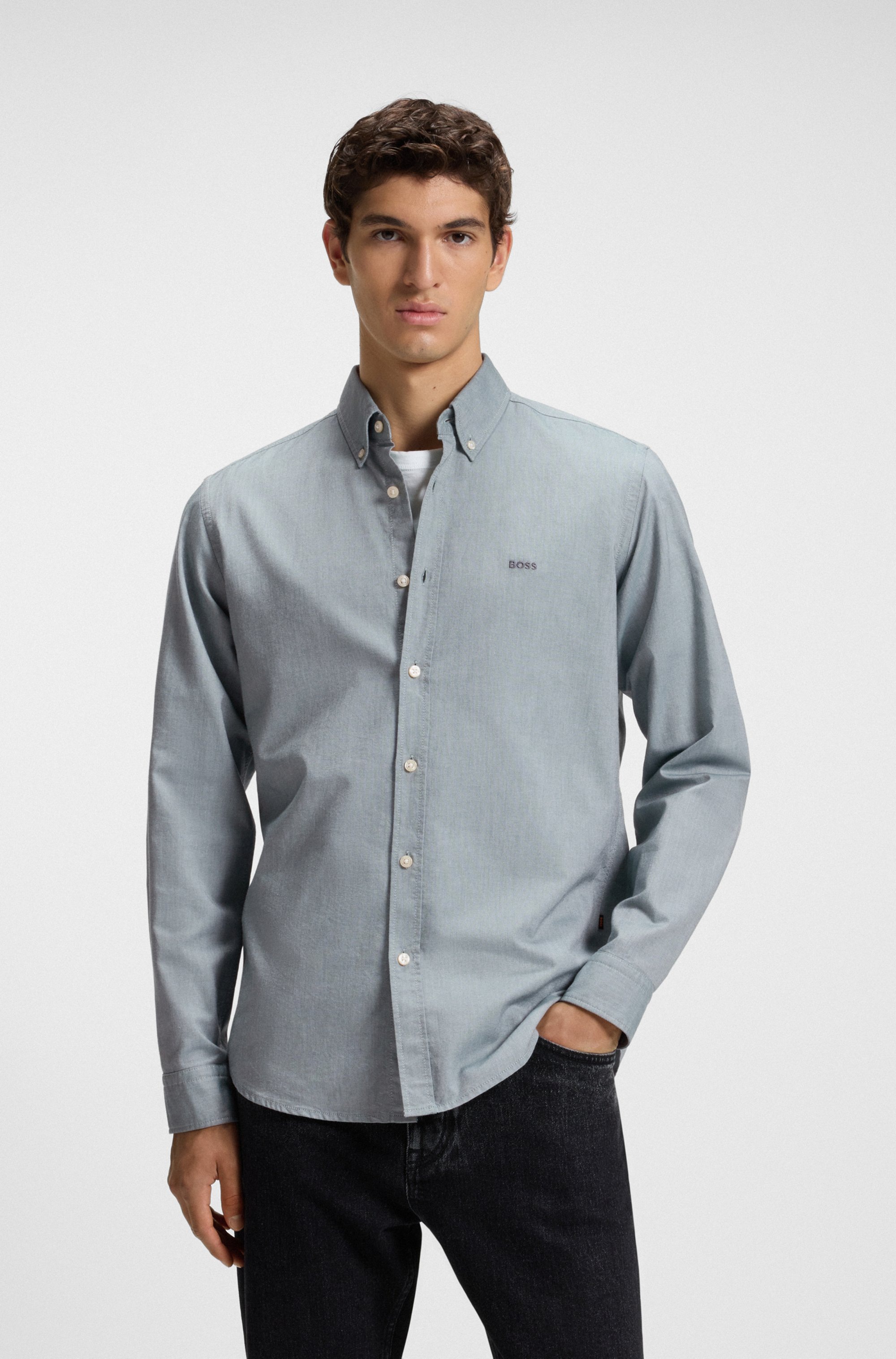 BOSS ORANGE Businesshemd Rickert mit Button-down-Kragen günstig online kaufen