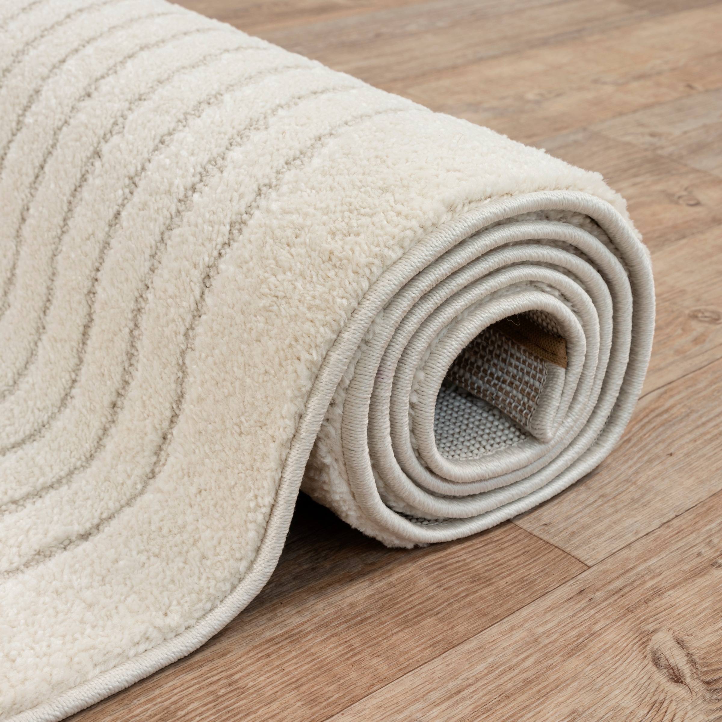 Teppich MERINOS "Eclipse", beige (creme), B:140cm H:14mm L:200cm, Polypropylen, Teppiche, Teppich, moderner Wohnzimmer Teppich, geometrisches Design 3