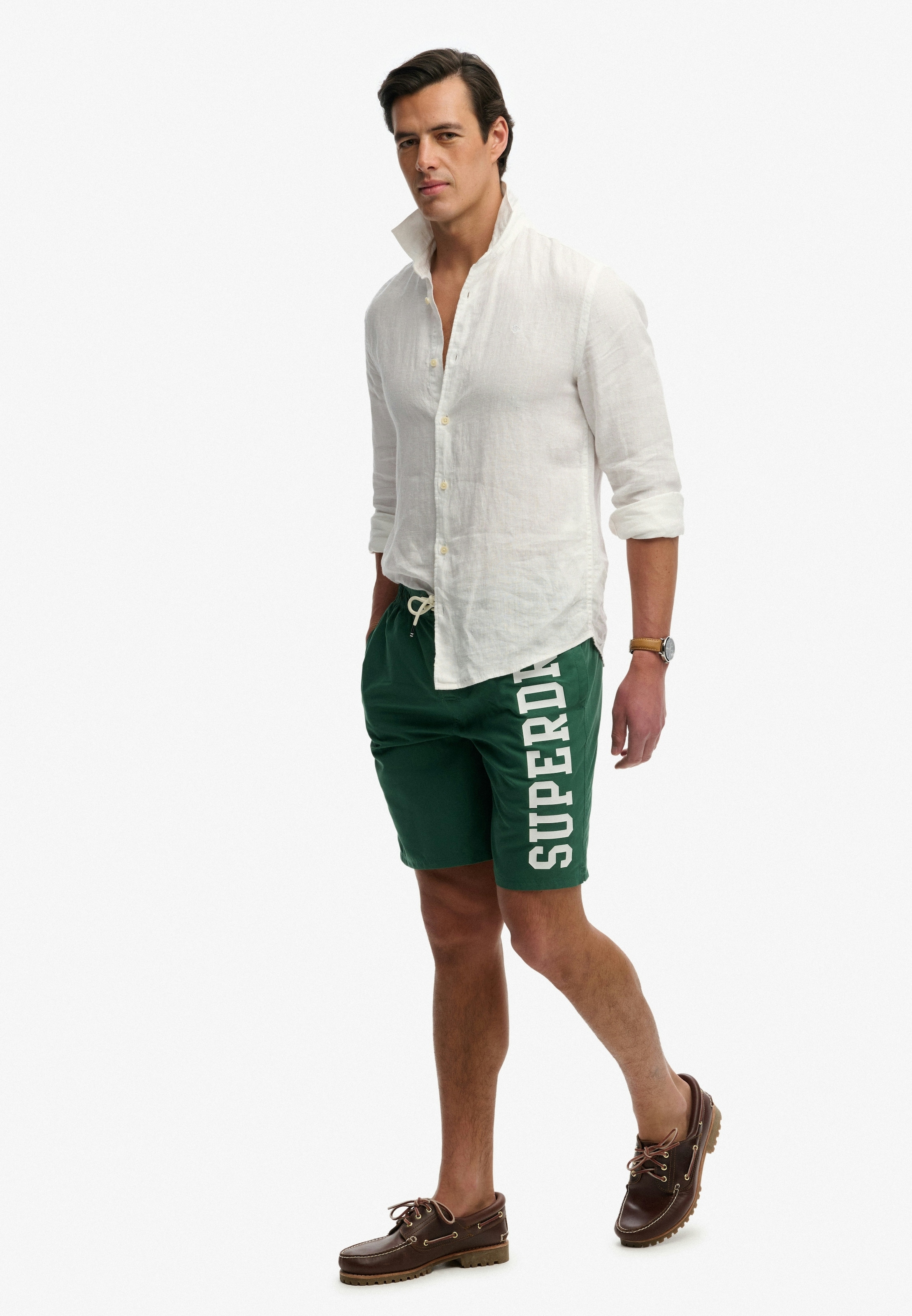 Superdry Badeshorts »LOGO 19 BOARDSHORT« lockere Passform, bedruckte Optik, aus Polyester