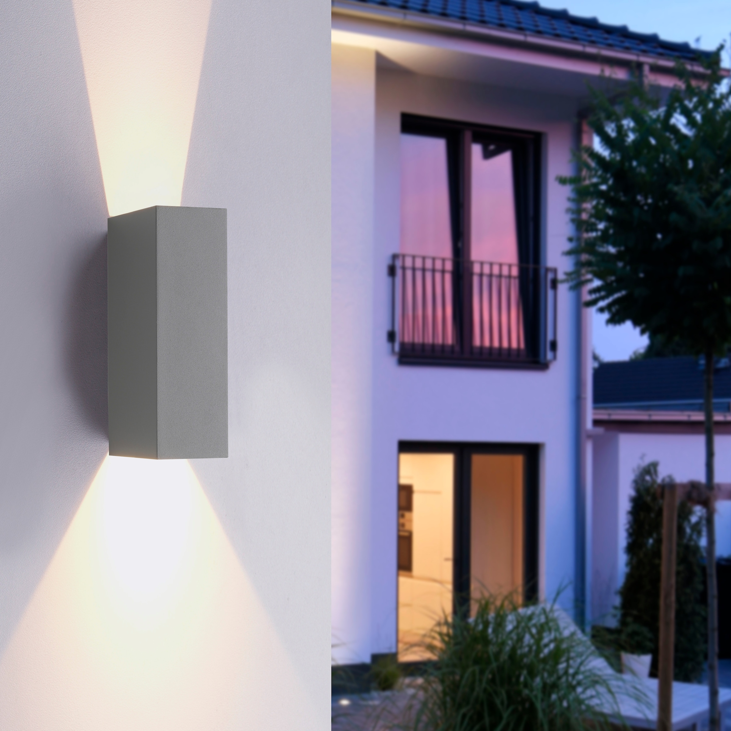 Paul Neuhaus Wandleuchte »BLOCK«, 2 flammig, Leuchtmittel LED-Board | LED fest integriert, LED, IP54