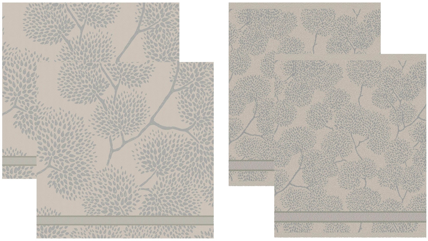 DDDDD Geschirrtuch »DDDDDD Kombi-Set TREES, aus 2 Geschirrtüchern & 2 Küchentüchern« schnell trocknend, 100% Baumwolle, mit Bäumen