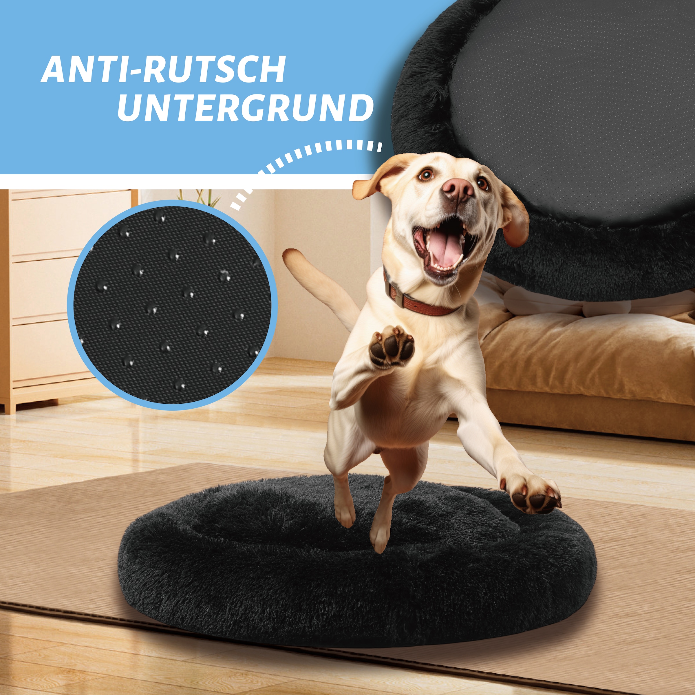 OTTO home Hundebett »Cloudy« Kuscheliges Plüschbett mit weichem Rundrand