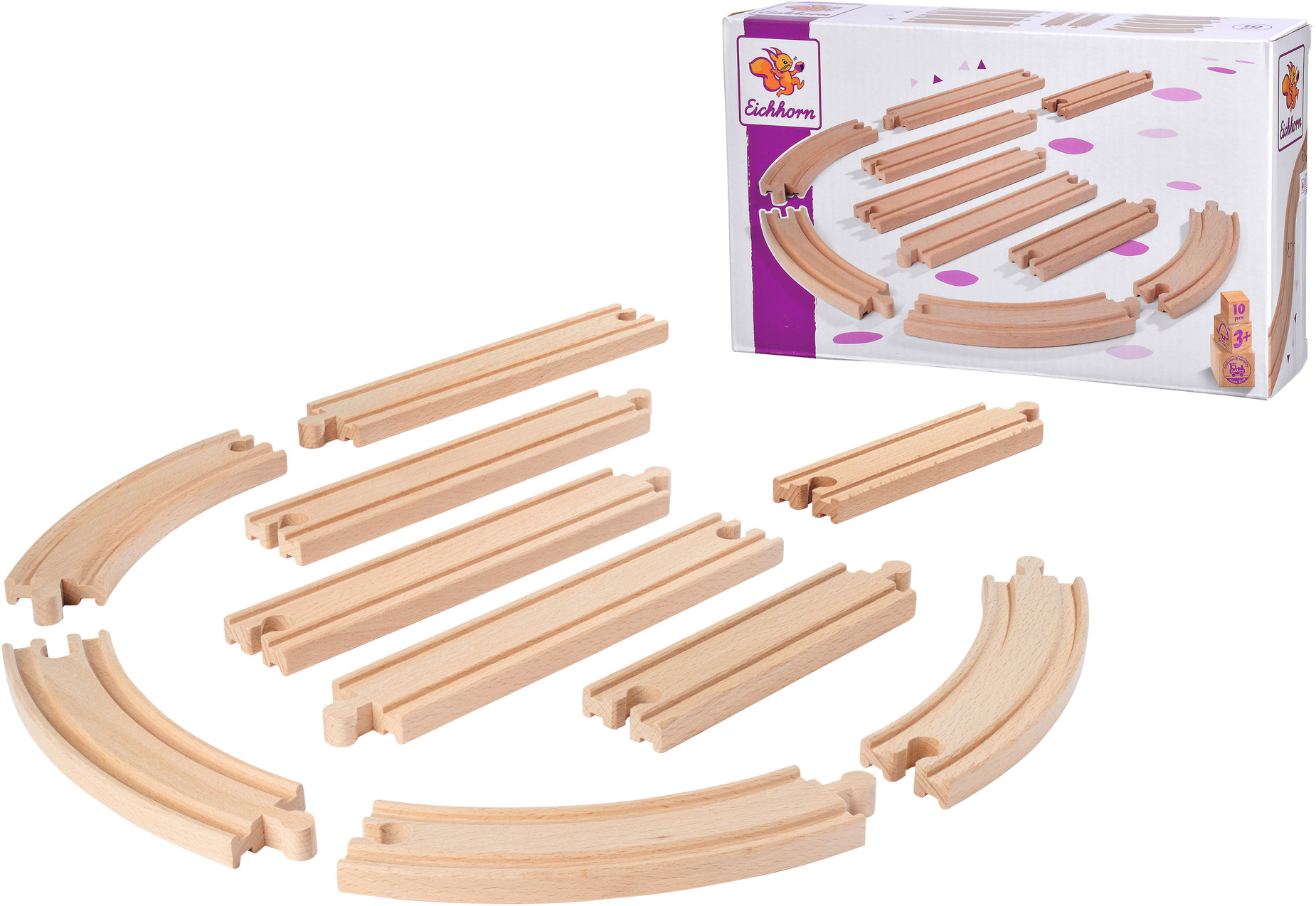 Schienenerweiterungs-Set »Holzspielzeug,«, (10 tlg.), FSC®- schützt Wald - weltweit