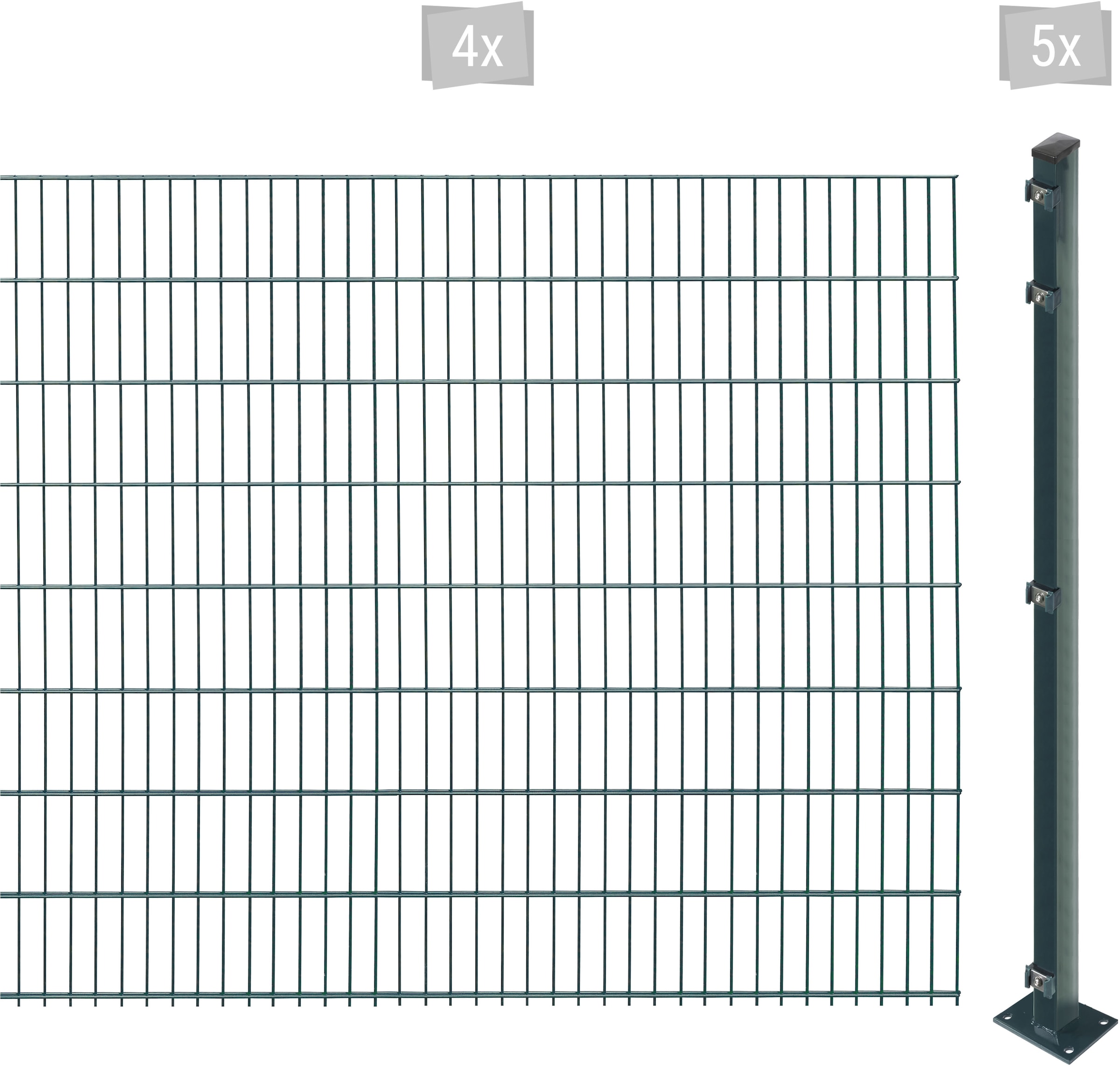 Arvotec Doppelstabmattenzaun "EASY 163 zum Aufschrauben", Zaunhöhe 163 cm, Zaunlänge 2 - 60 m