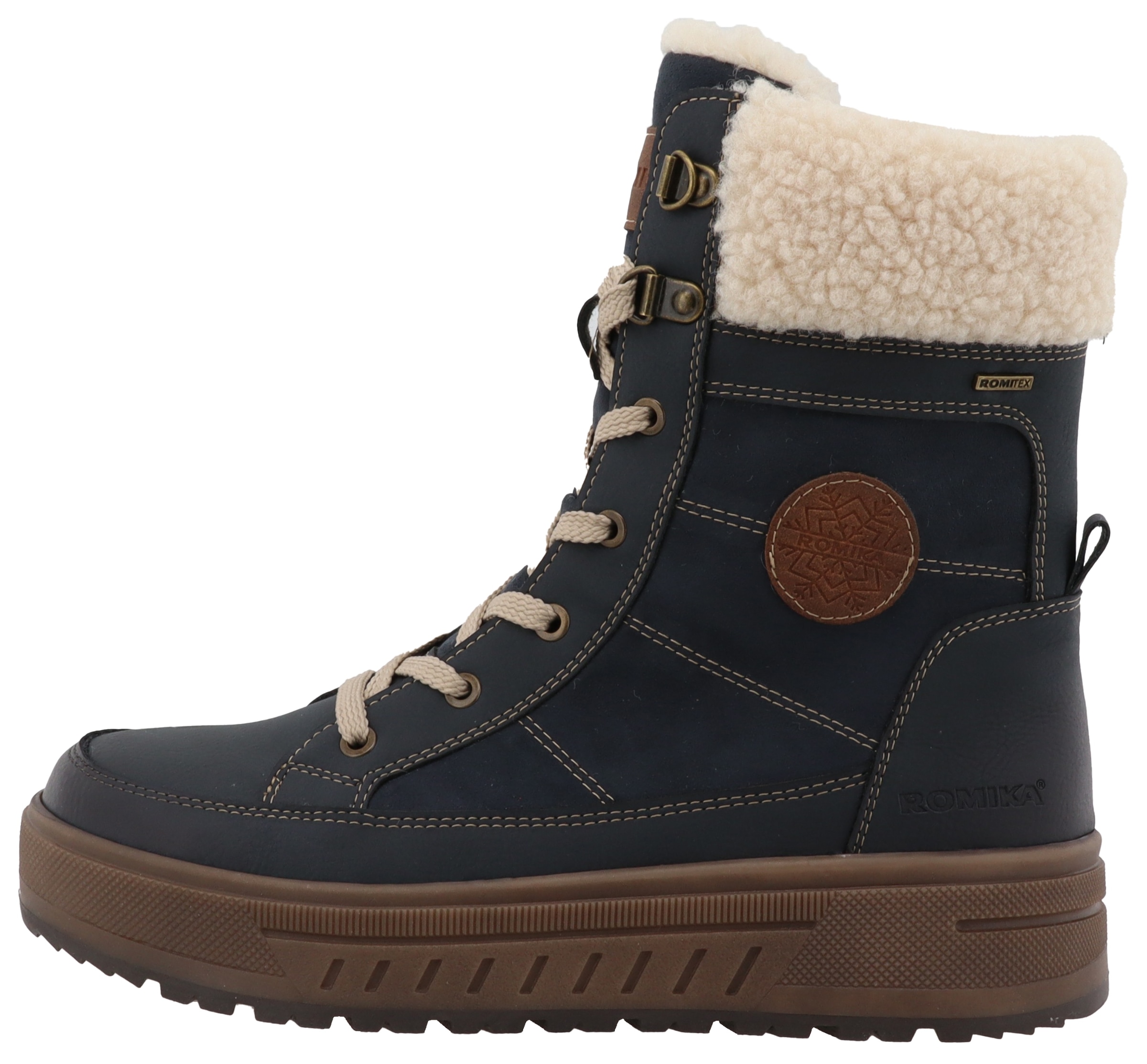 Romika Winterboots, Plateau, Winterstiefelette, Schnürboots mit Warmfutter-Kragen