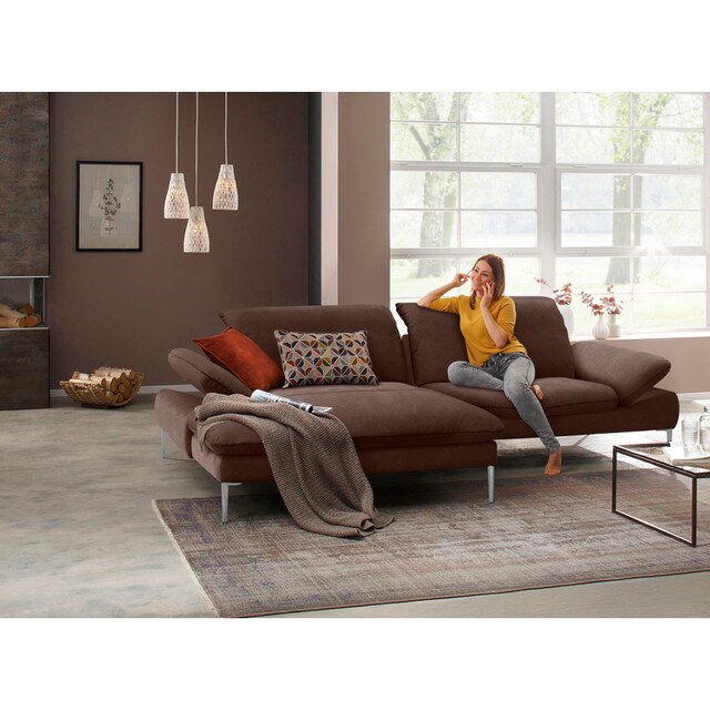 W.SCHILLIG Ecksofa »enjoy&MORE«, mit Sitztiefenverstellung, Füße Chrom  glänzend, Breite 294 cm kaufen | BAUR