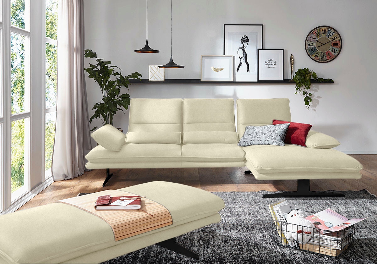 W.SCHILLIG Ecksofa "broadway, Designsofa mit tollem Sitzkomfort", Sitztiefe günstig online kaufen