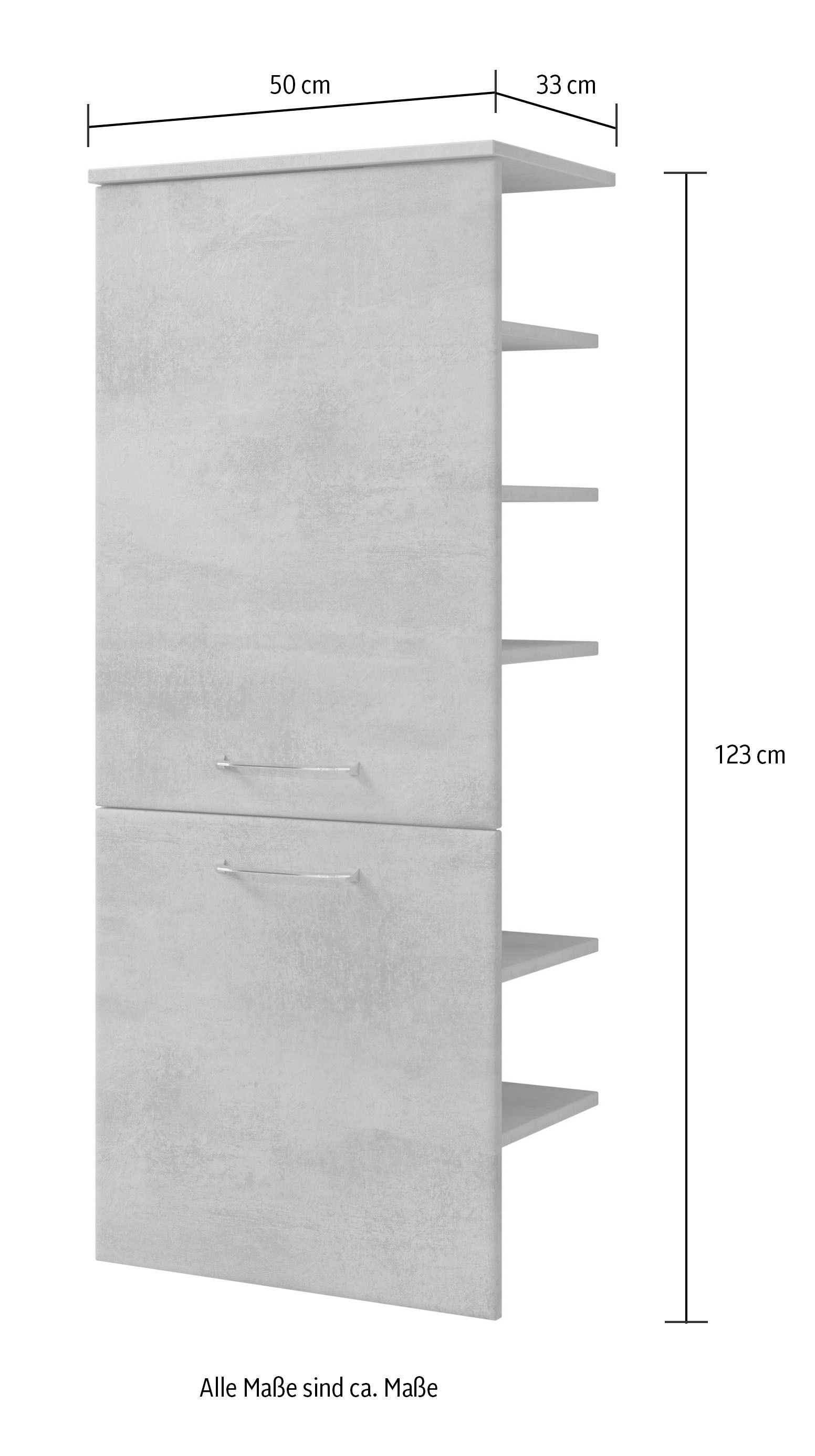 Saphir Midischrank »Quickset 945 Badschrank 50 cm breit, 2 Türen, seitliche Ablagen«, Badezimmer-Midischrank inkl. Türdämpfer, Griffe in Chrom glänzend