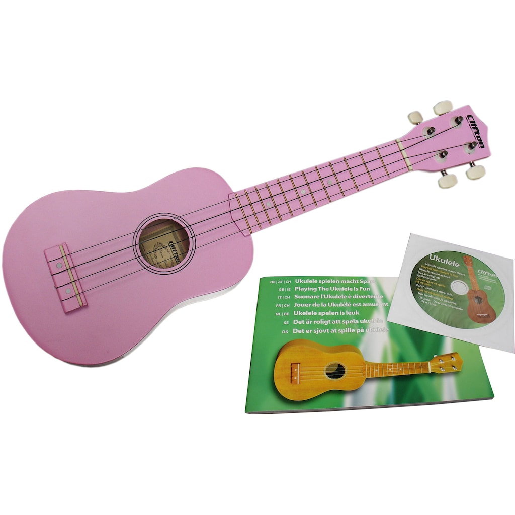 Clifton Ukulele »Sopran Ukulele mit Buch und CD, rosa«