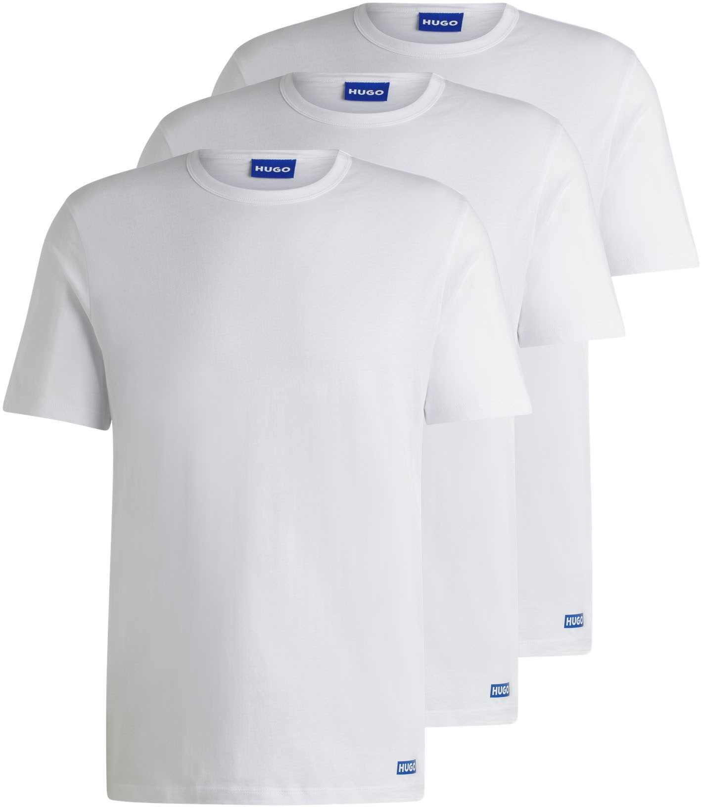 HUGO Blue T-Shirt »BLUE3_Naolo«, (Packung, 2 tlg.), mit kleinem Label am Saum