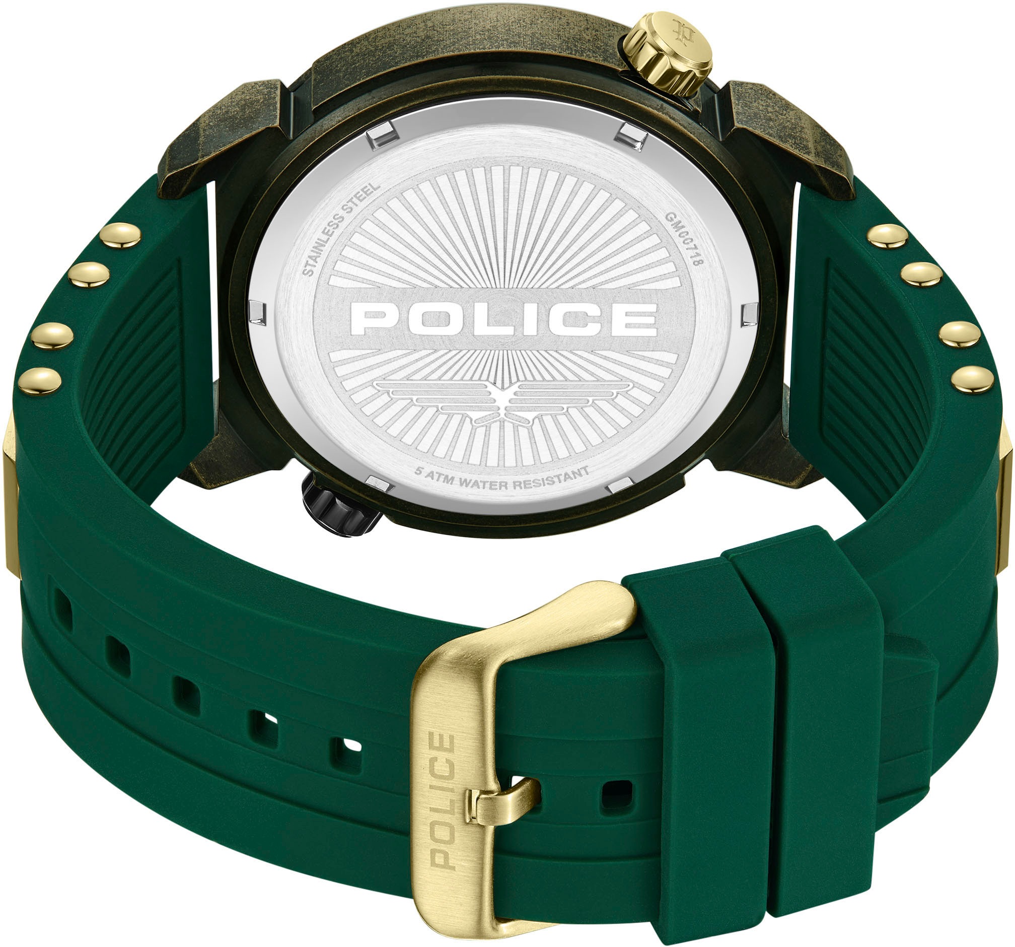 Police Multifunktionsuhr »BOA«, Quarzuhr, Armbanduhr, Herrenuhr, Silikonarmband, analog, Dualzeit