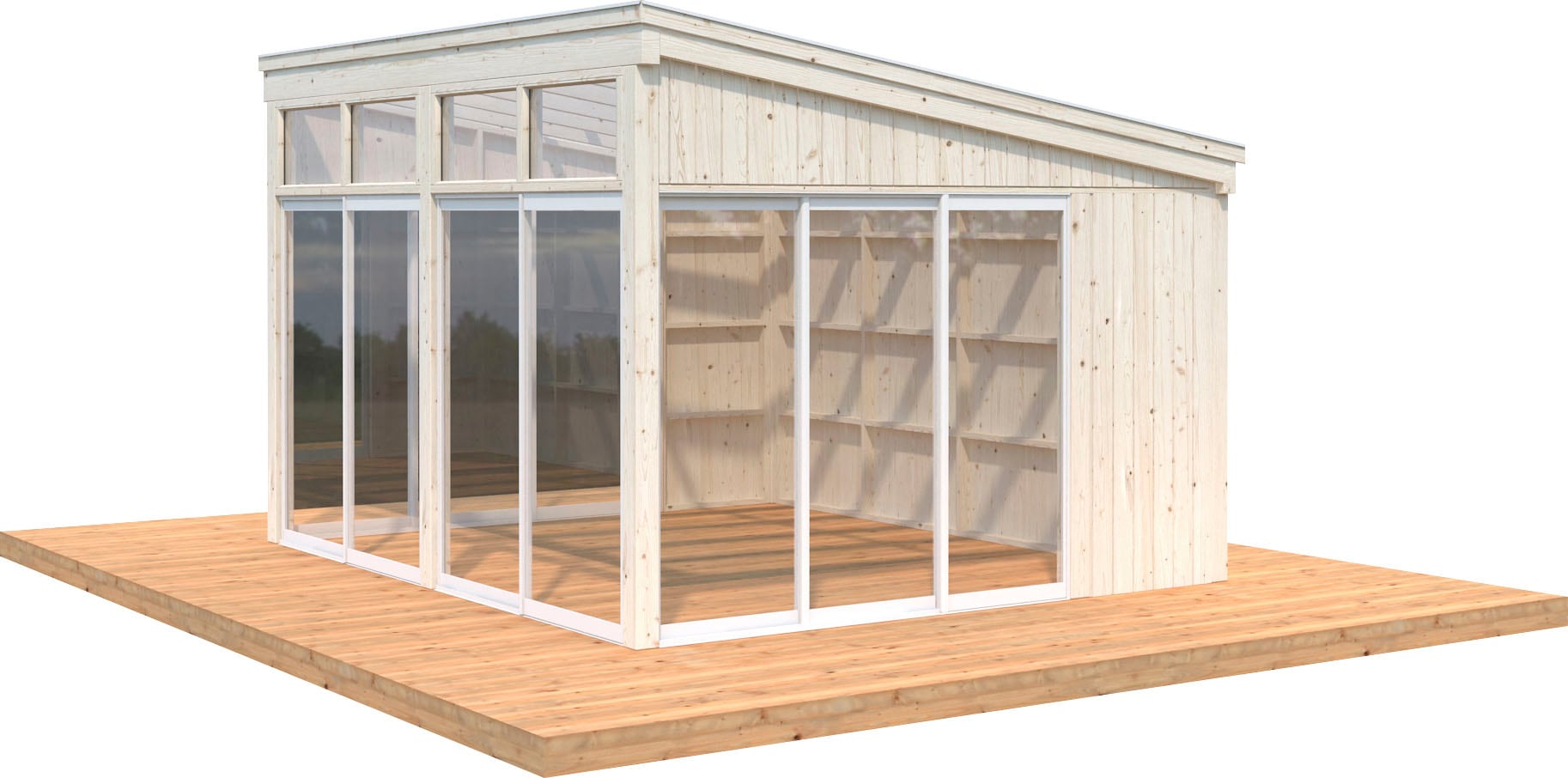 Palmako Holzpavillon "Nova", mit Doppelstegplatten, BxT: 432x376 cm, transparent