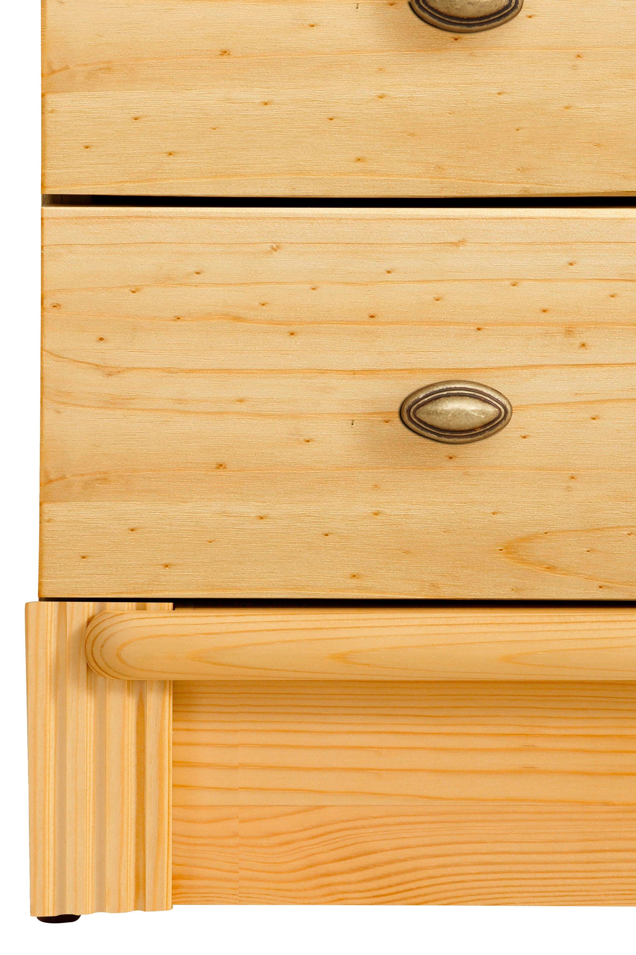 Home affaire Bücherregal »Soeren«, aus massiver Kiefer, in 2 Höhen, Tiefe 29 cm, mit 5 Schubkästen